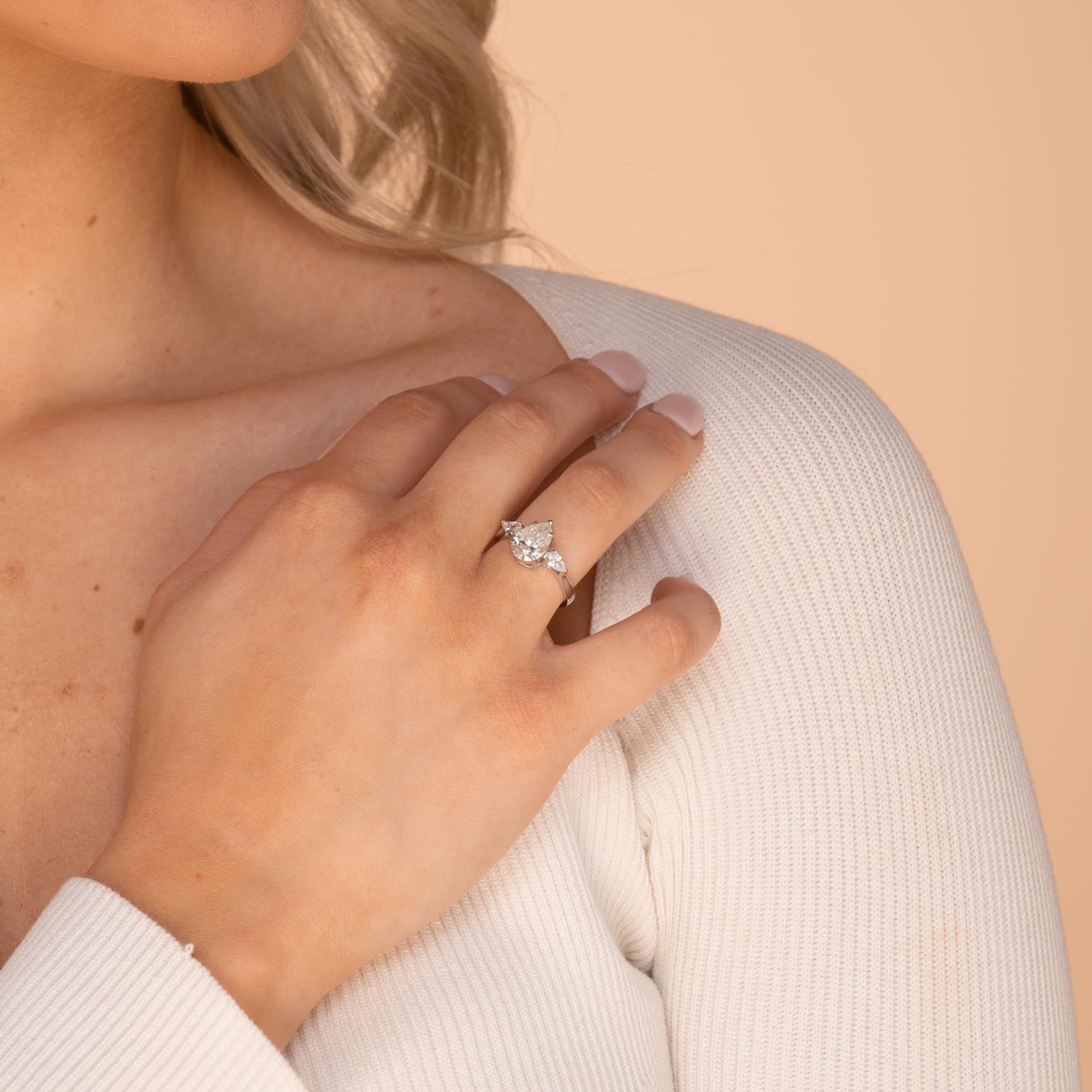 1.0 ct Teardrop Moissanite Diamond Ring - Camile & Stone