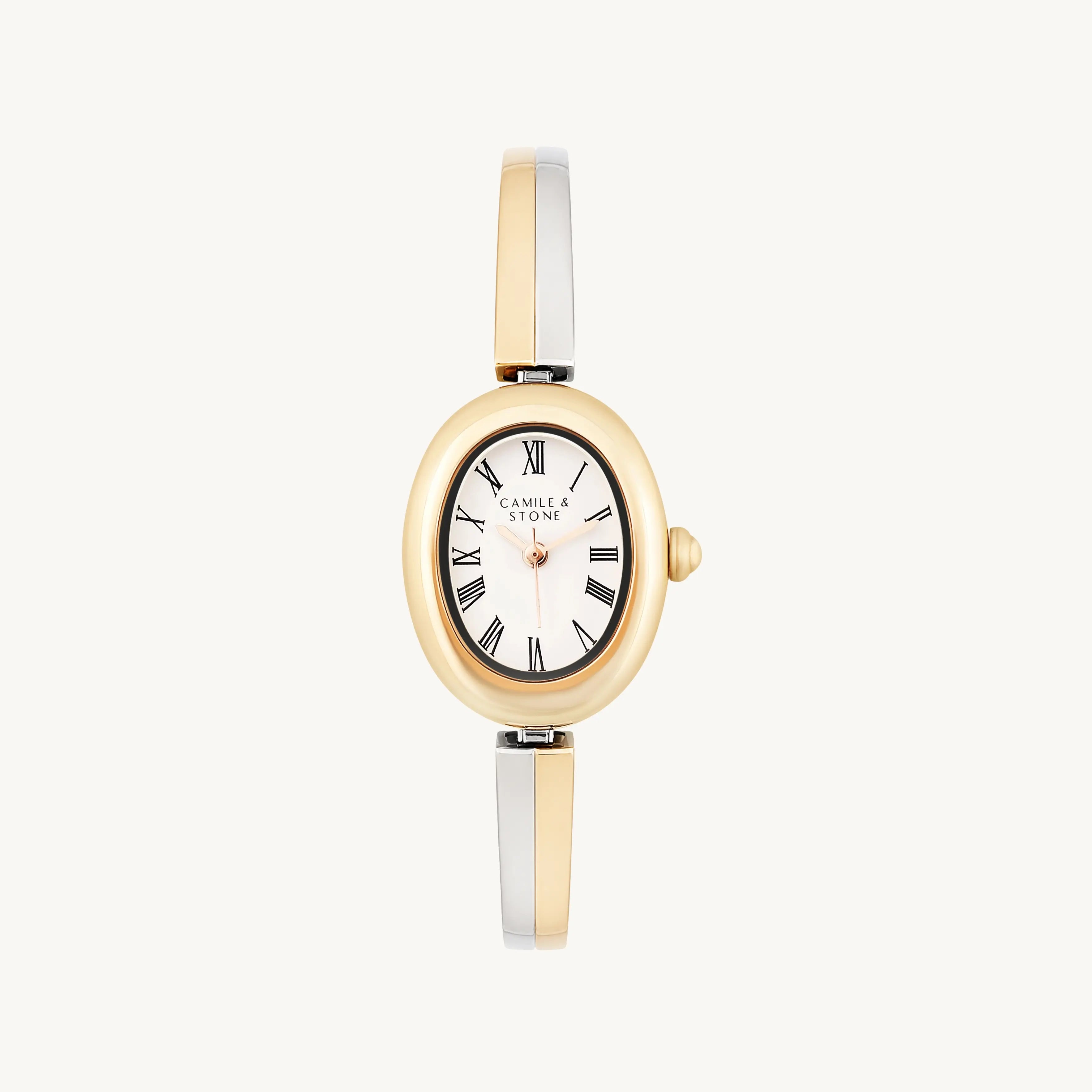 Audrey Two-Tone Oval Watch | Gold