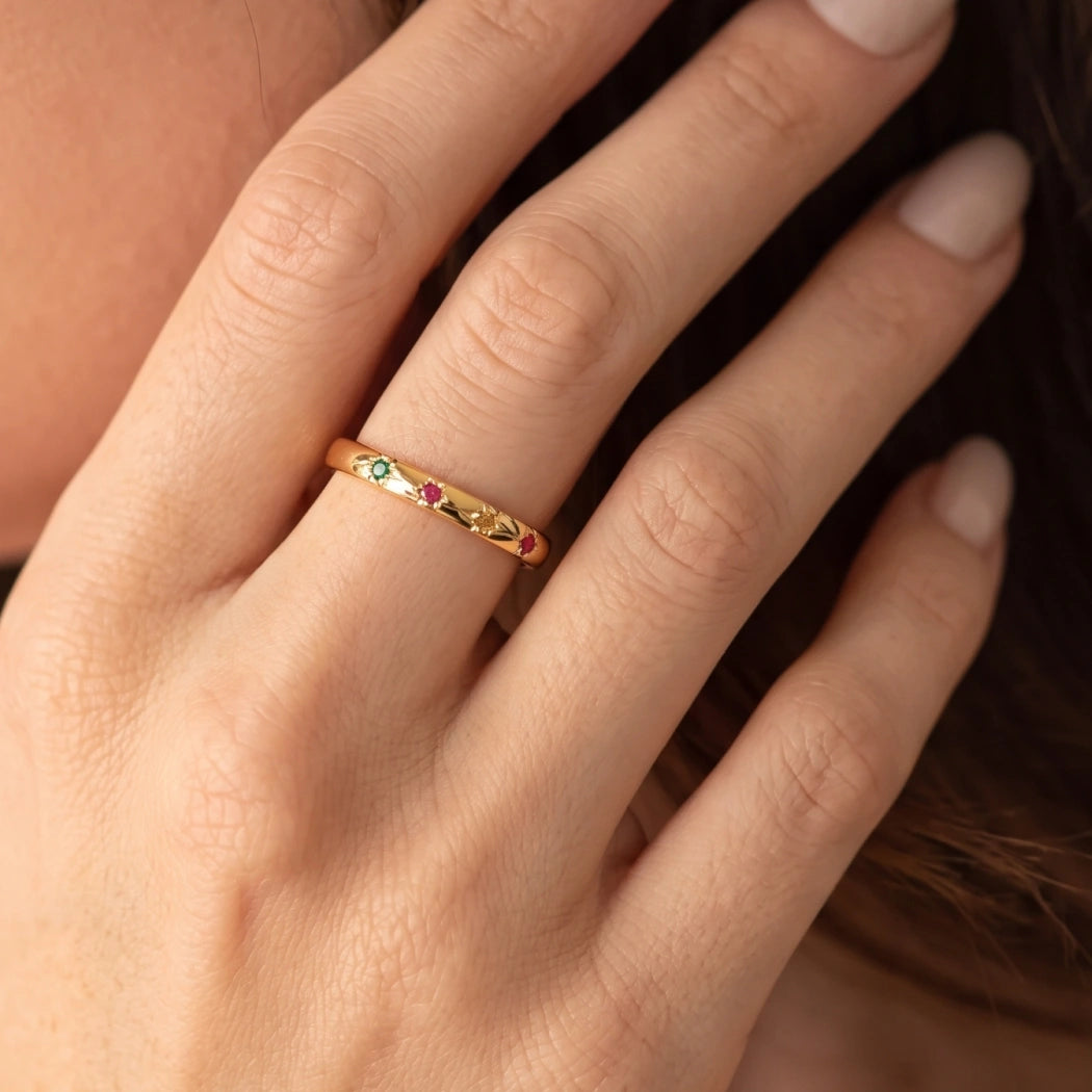 Ruby & Amber North Star Ring