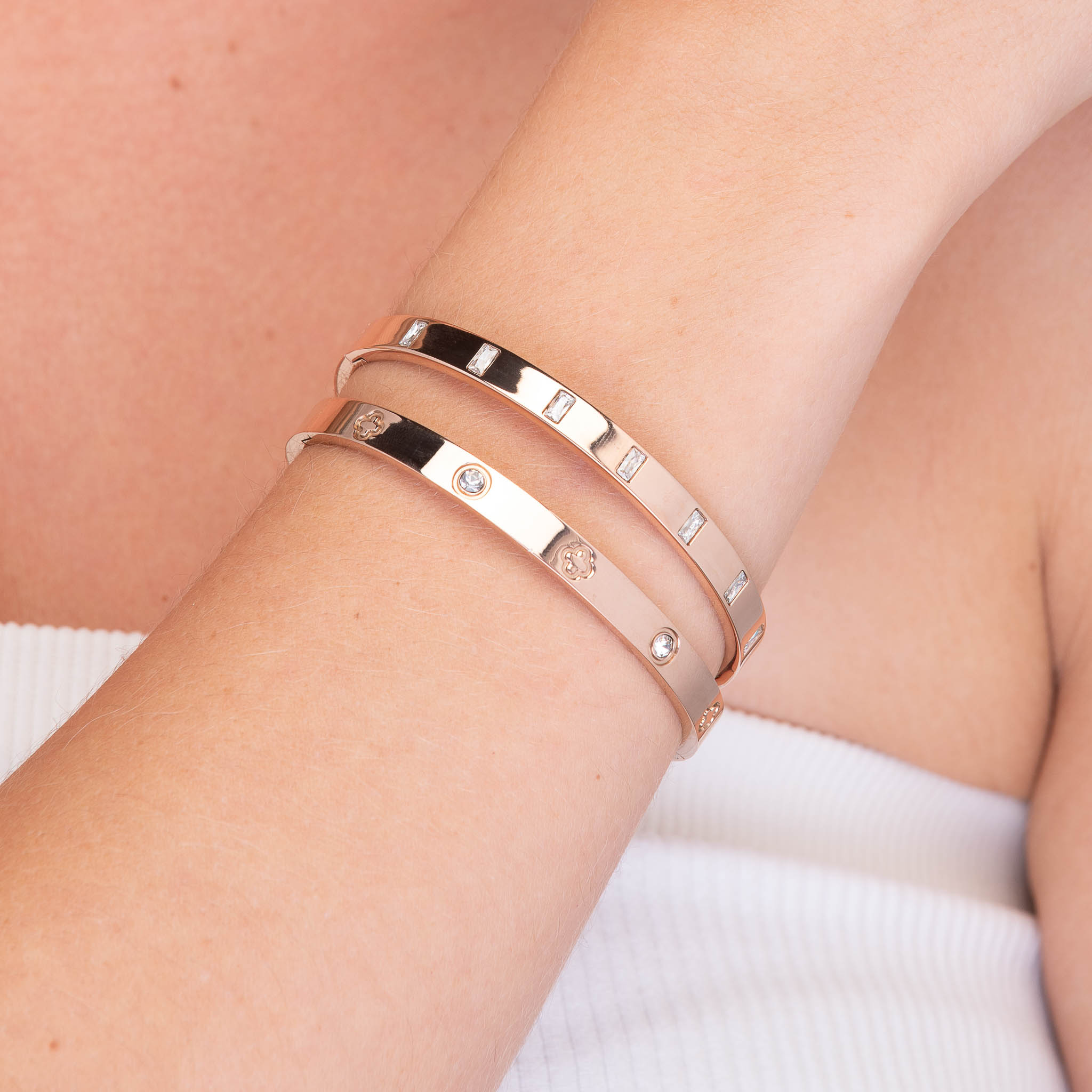 Baguette Hinged Bangle Bracelet - Camile & Stone