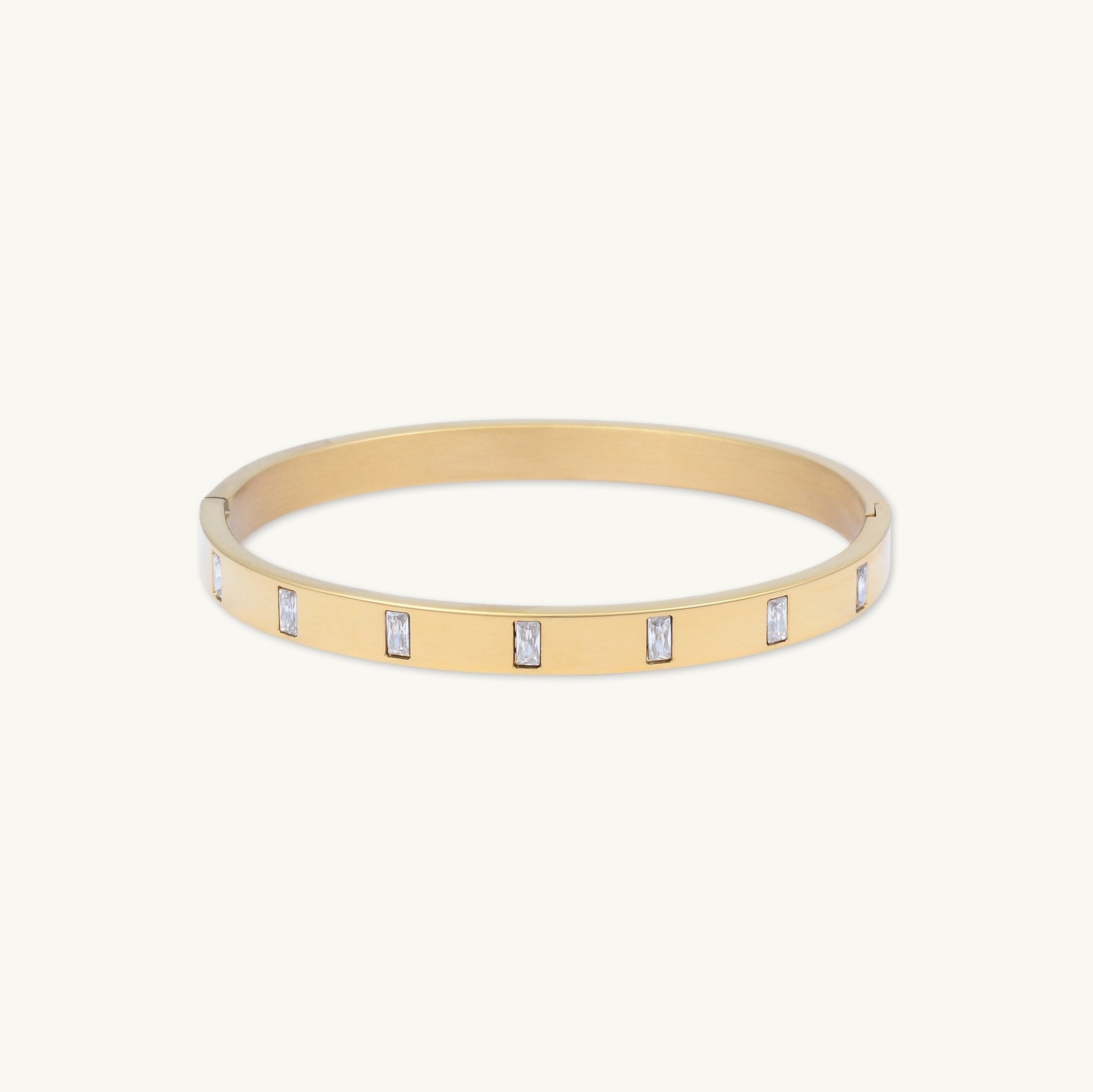 Baguette Hinged Bangle Bracelet - Camile & Stone