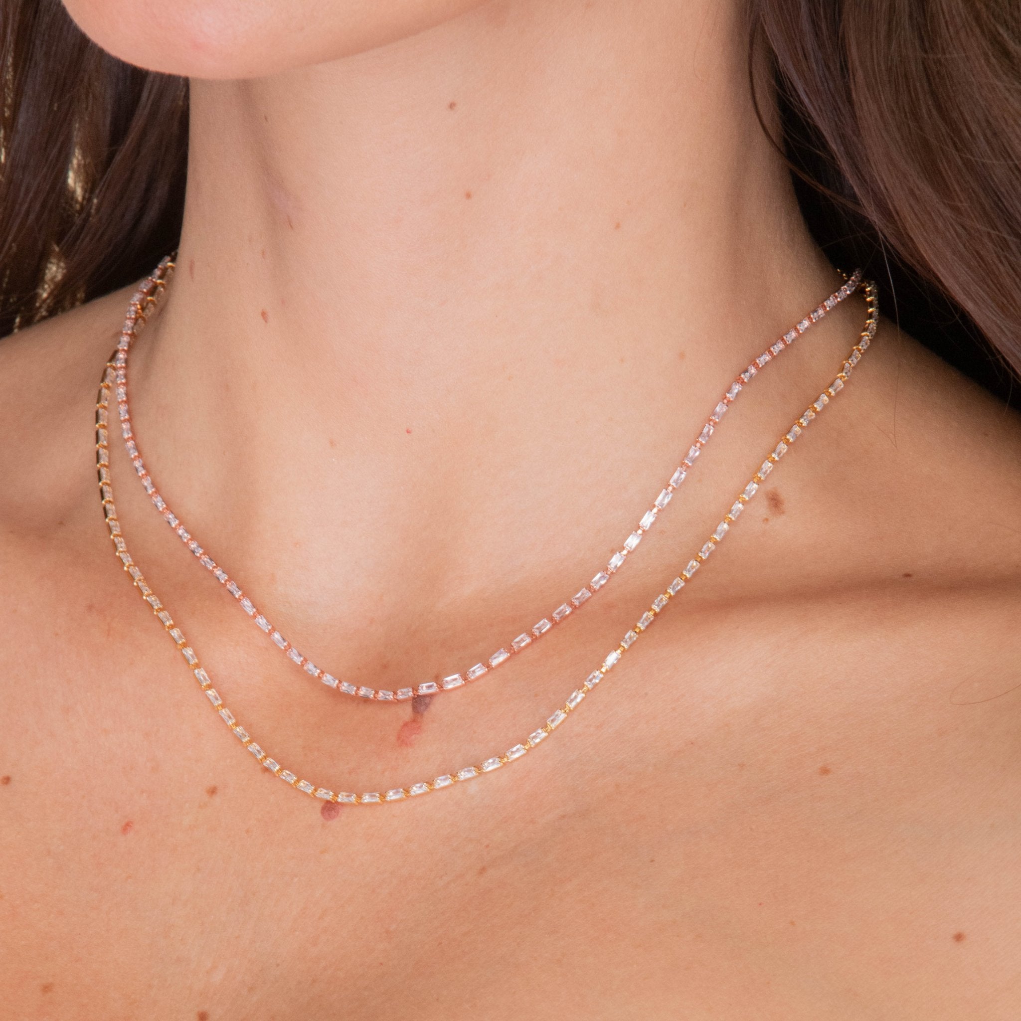 Baguette Tennis Necklace - Camile & Stone