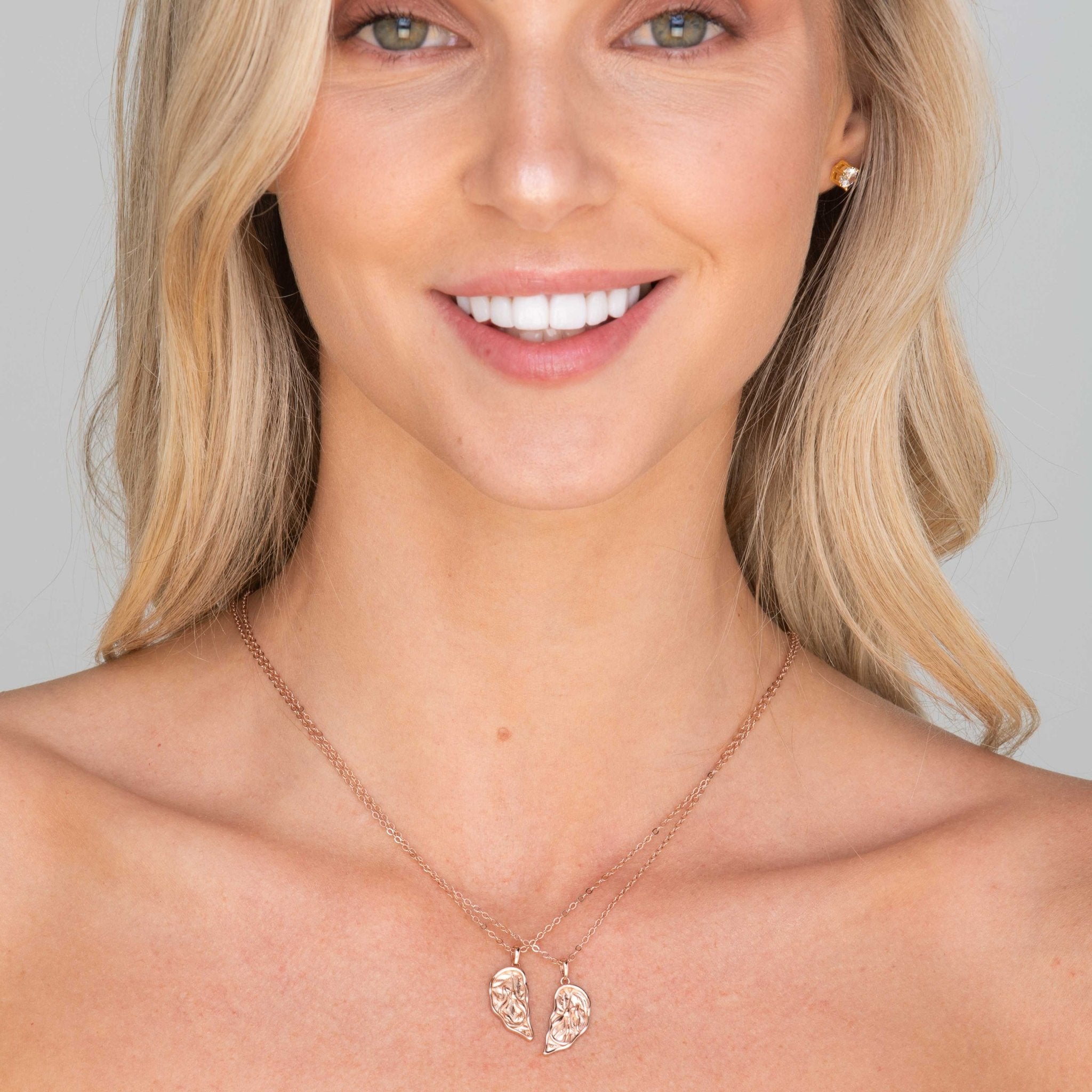 Best Friend / Sister Heart Mermaid Necklace Set - Camile & Stone