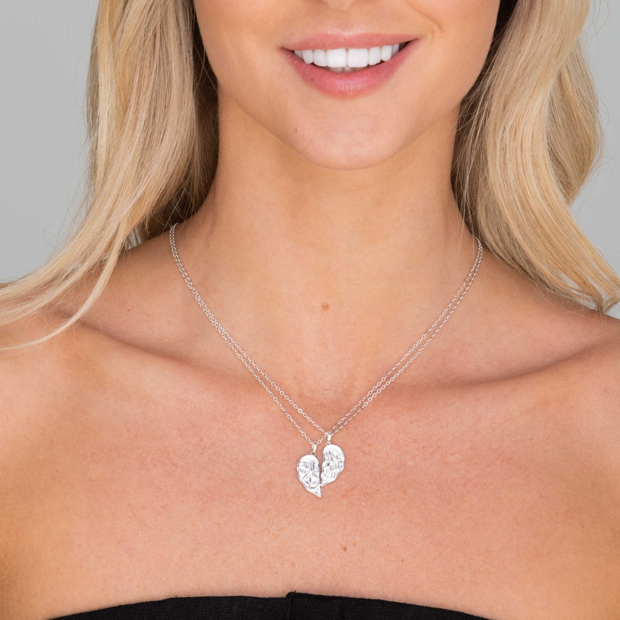 Best Friend / Sister Heart Mermaid Necklace Set - Camile & Stone