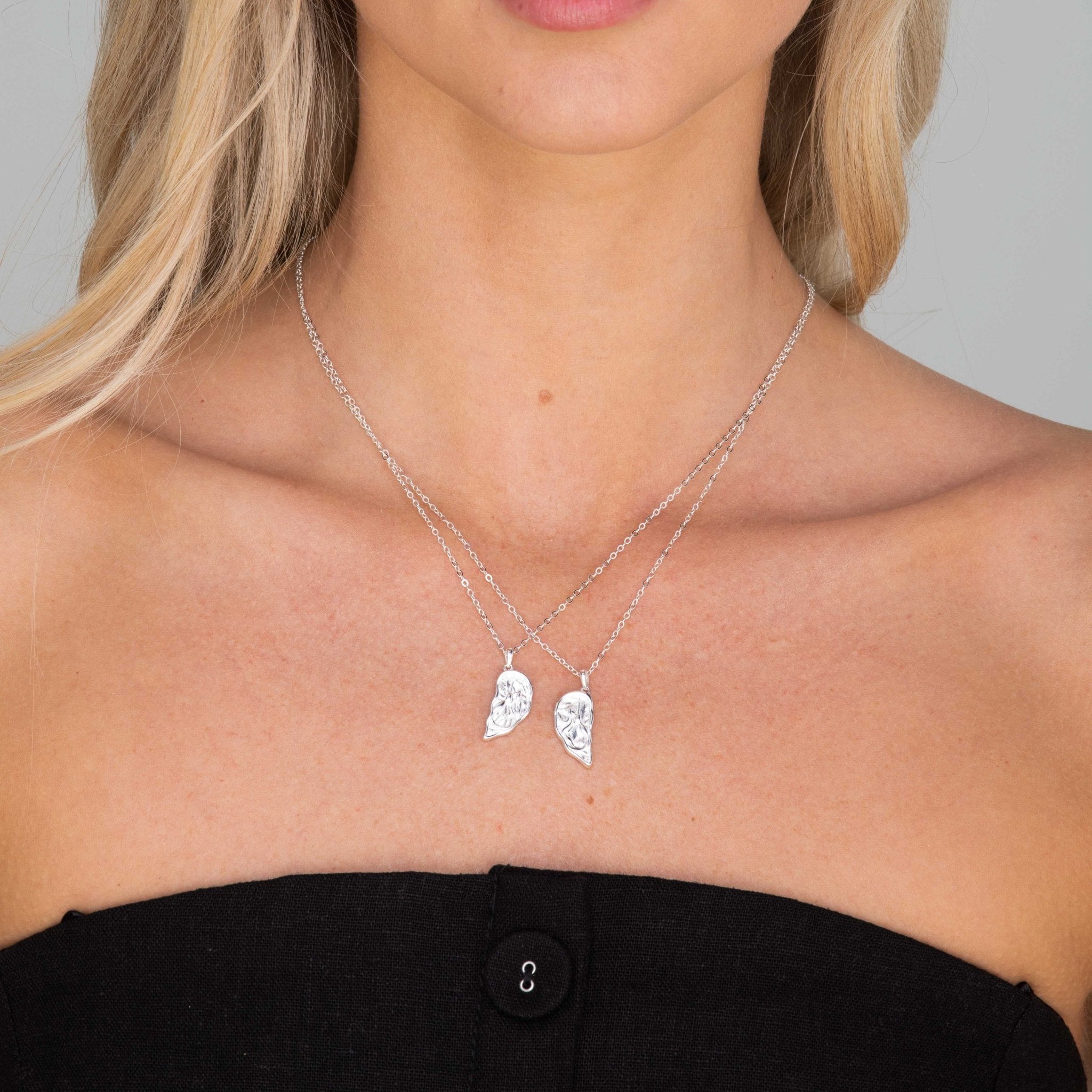Best Friend / Sister Heart Mermaid Necklace Set - Camile & Stone