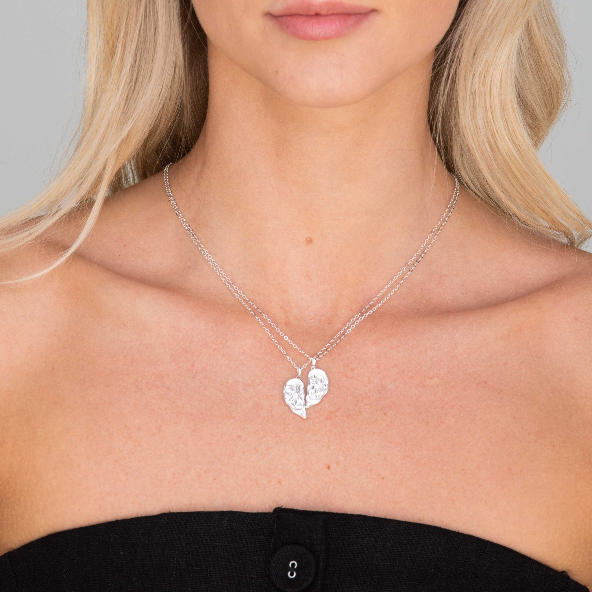 Best Friend / Sister Heart Mermaid Necklace Set - Camile & Stone