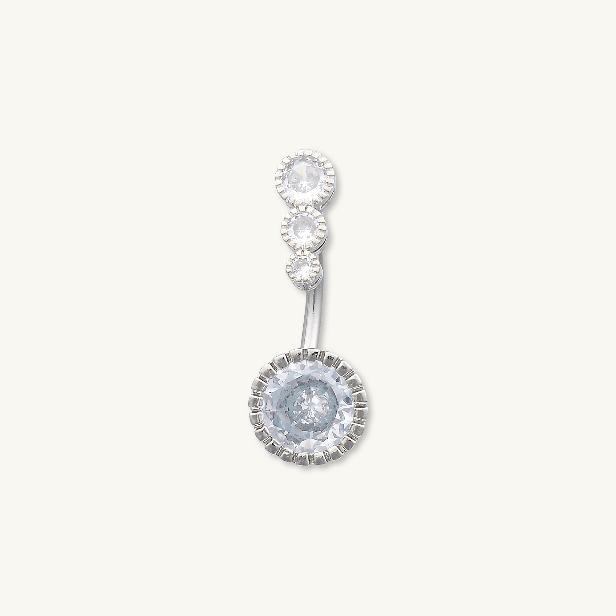 Bezel Sapphire Titanium Belly Ring - Camile & Stone