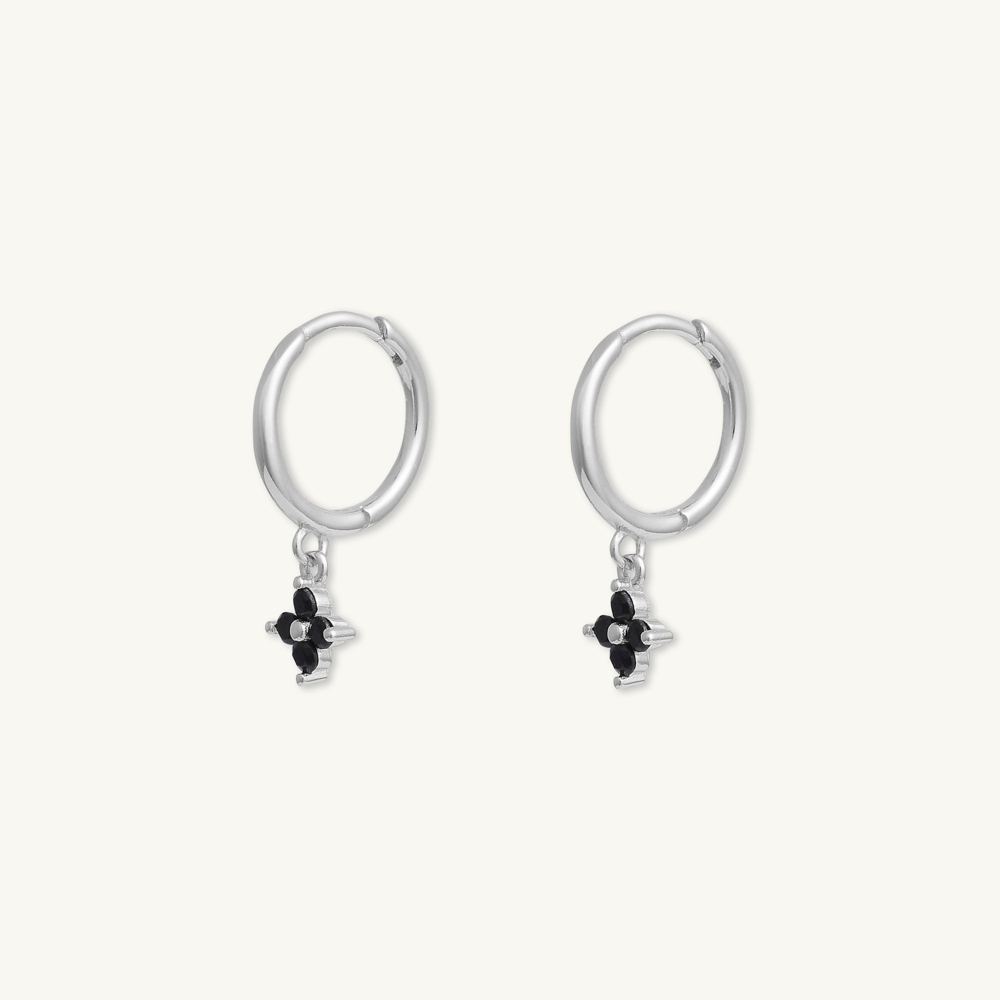 Black Clover Sapphire Hoop Earrings - Camile & Stone