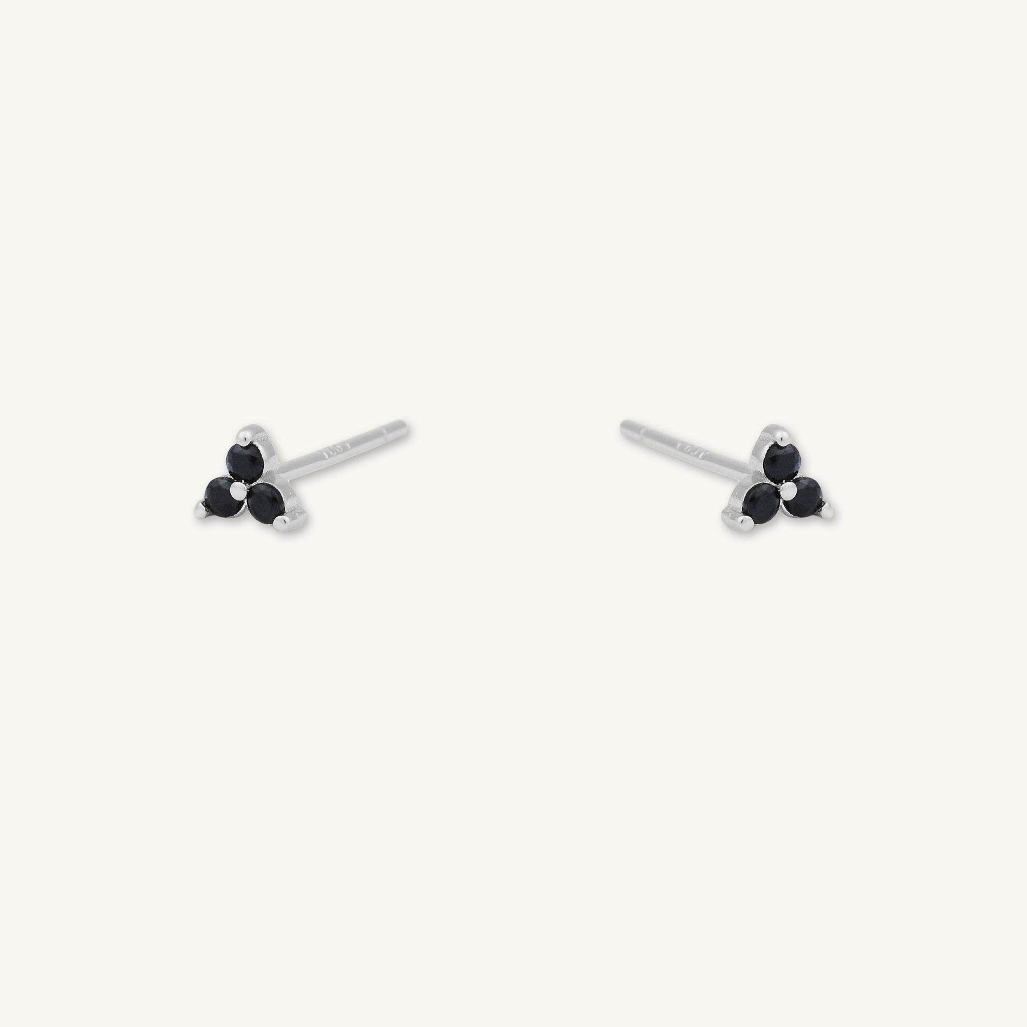 Black Lotus Sapphire Stud Earrings - Camile & Stone