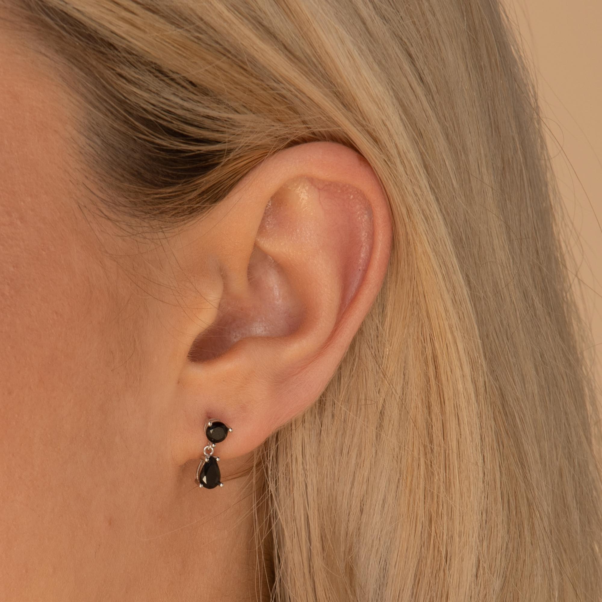 Black Teardrop Sapphire Earrings - Camile & Stone