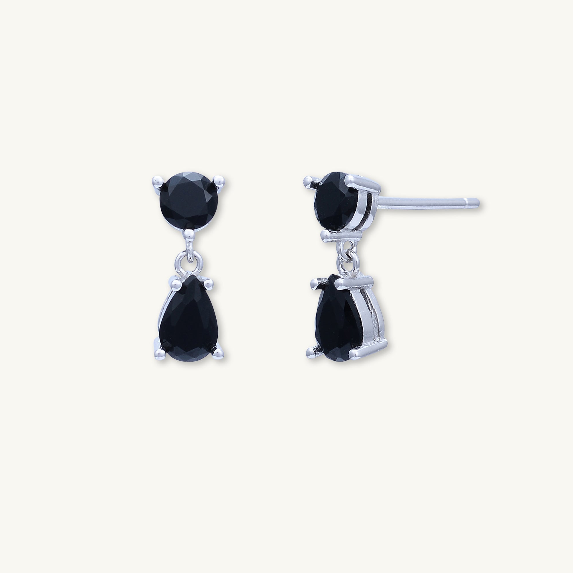 Black Teardrop Sapphire Earrings - Camile & Stone