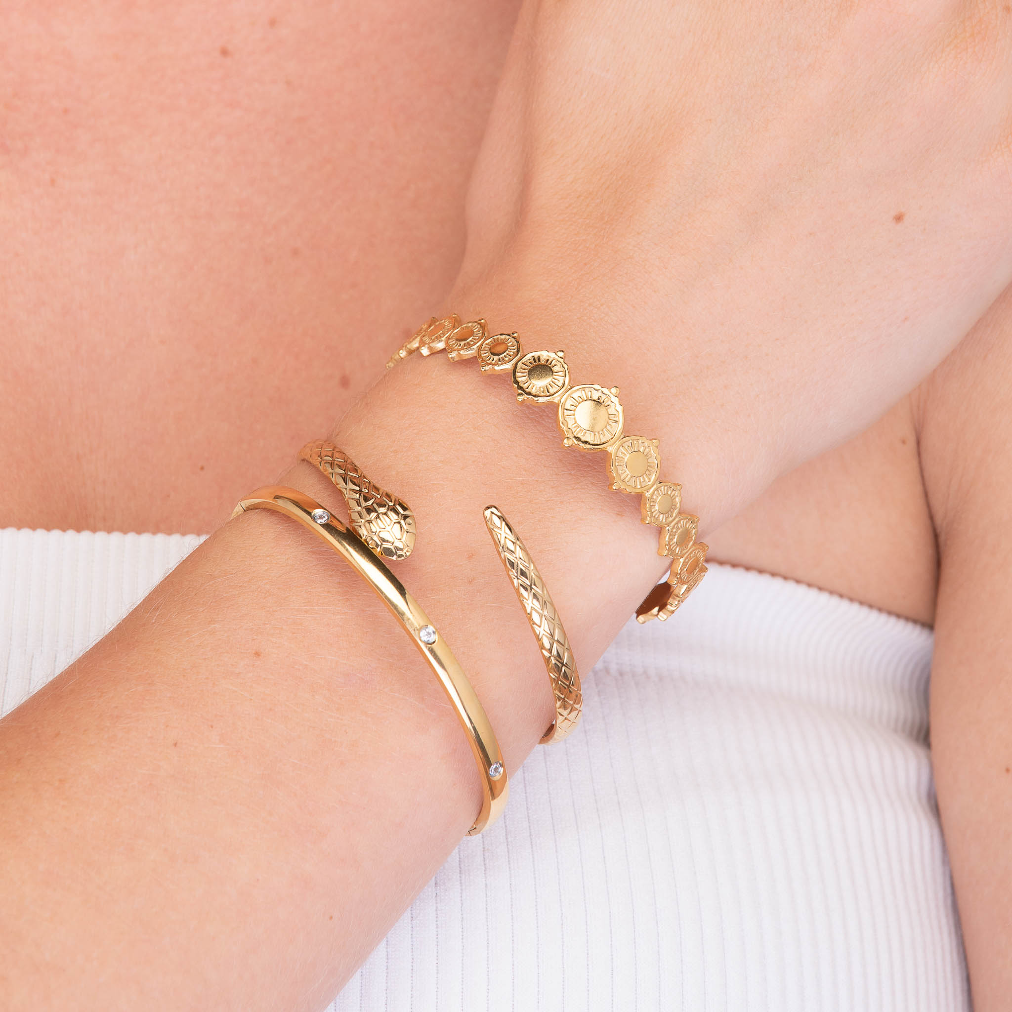 Bohemian Sun Open Cuff Bangle - Camile & Stone