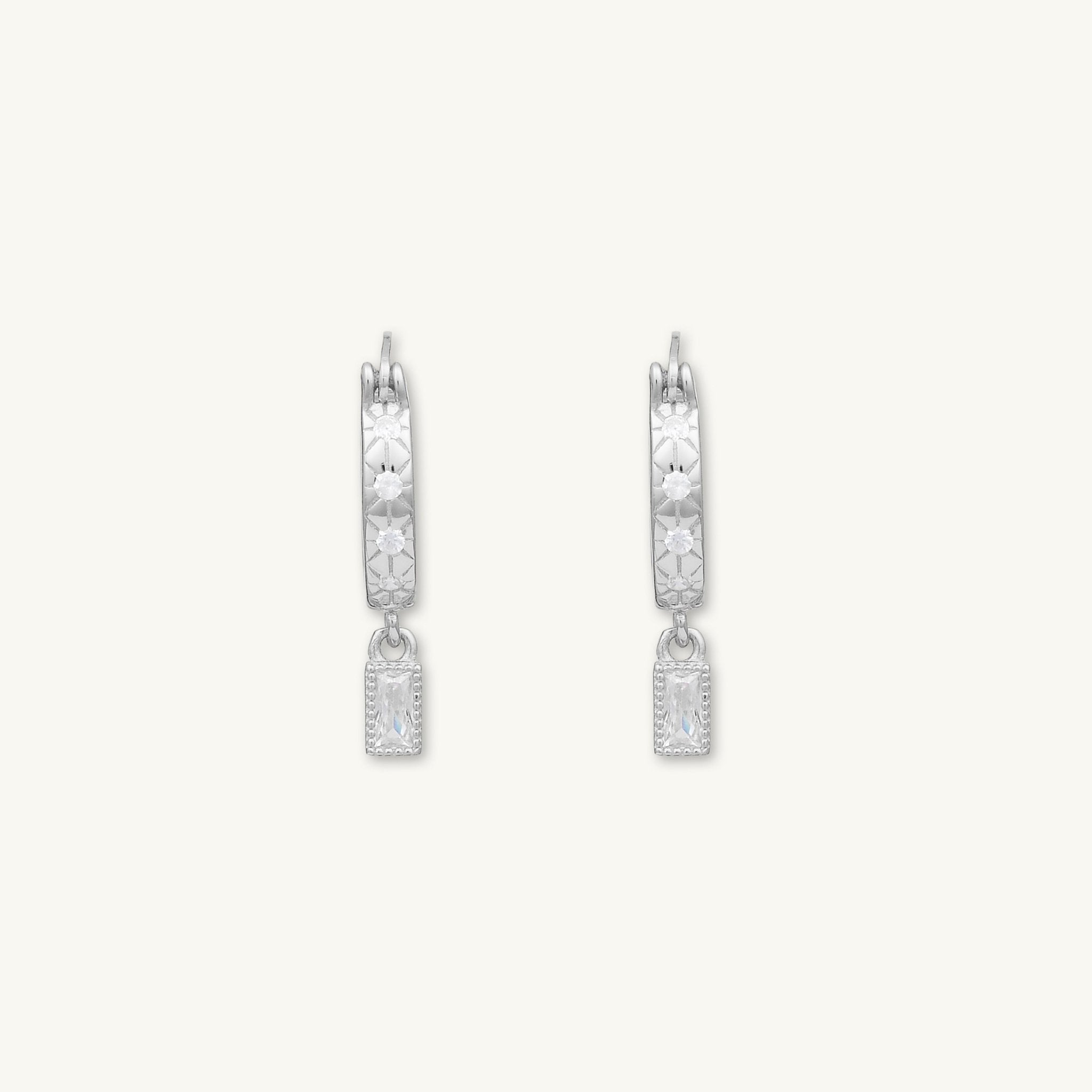 Boho North Star Baguette Huggie Earrings - Camile & Stone