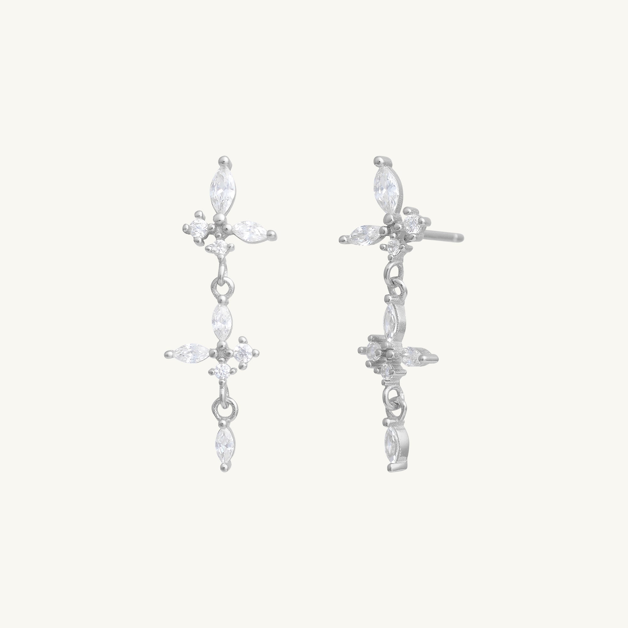 Butterfly Zirconia Dangle Stud Earrings - Camile & Stone