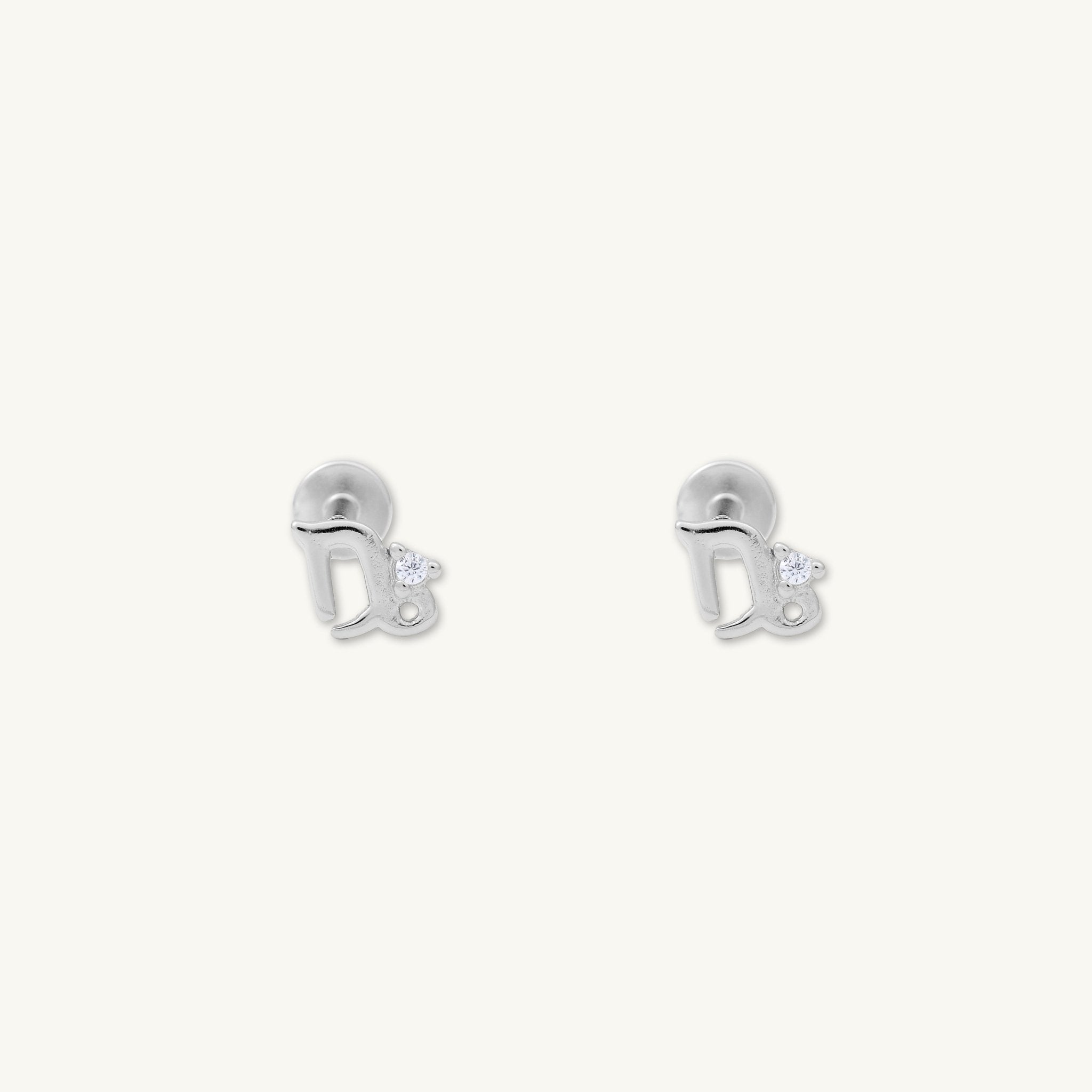 Capricorn Zodiac Star Sign Flat Back Earrings - Camile & Stone