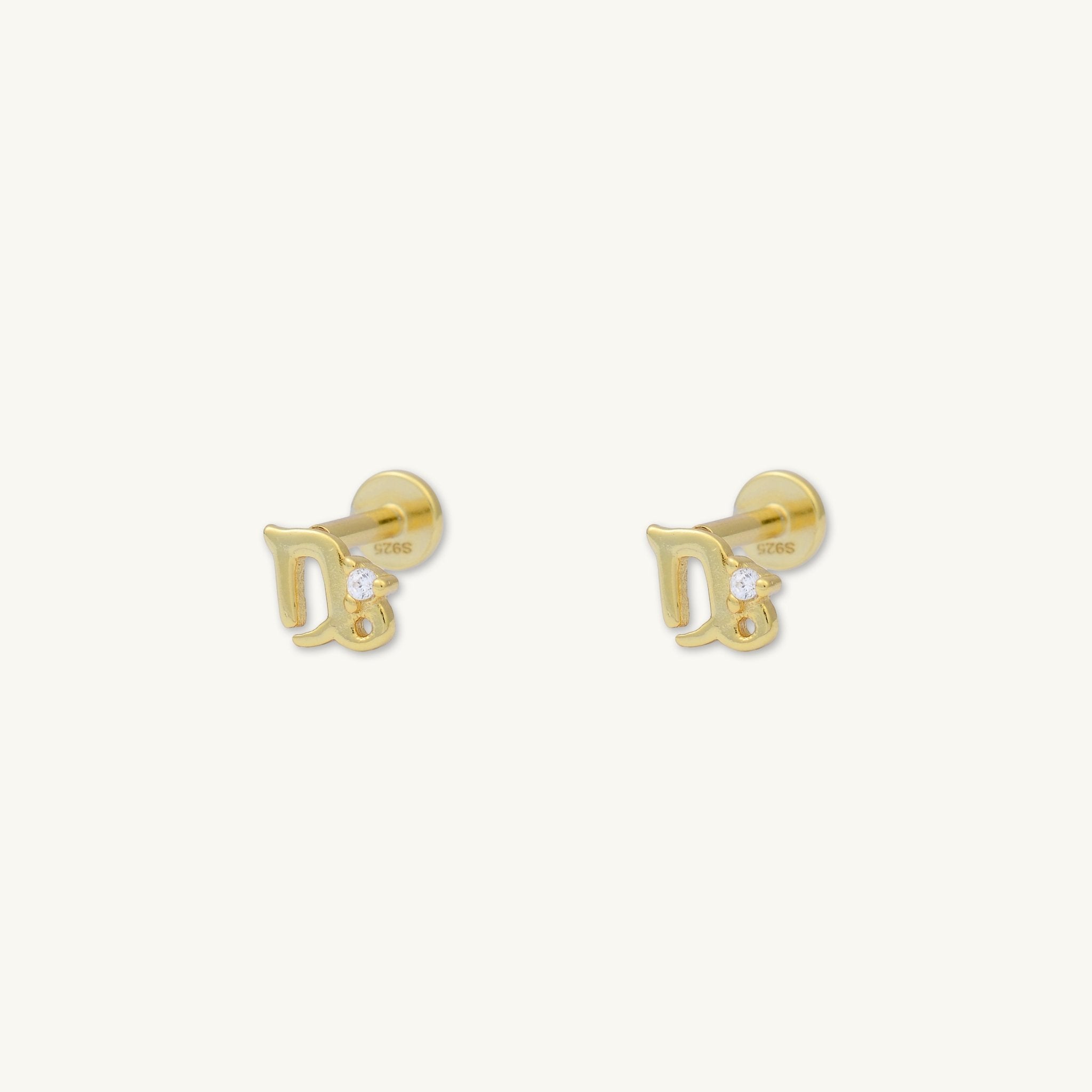 Capricorn Zodiac Star Sign Flat Back Earrings - Camile & Stone