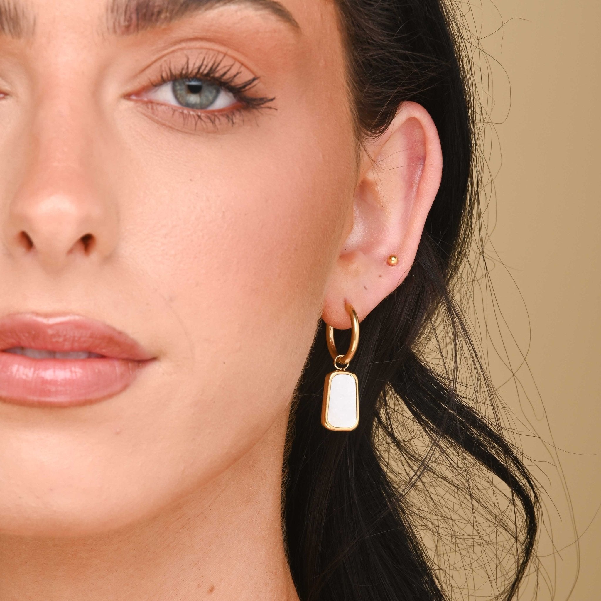 Casey MOP Huggie Earrings - Camile & Stone