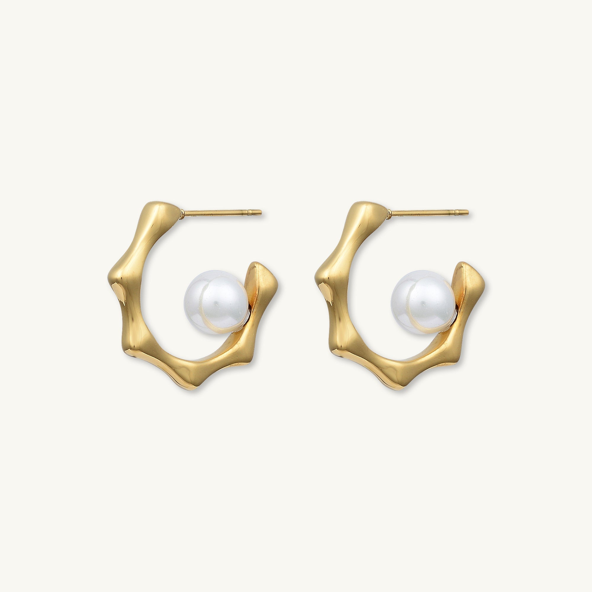 Cecily Pearl Hoop Earrings - Camile & Stone