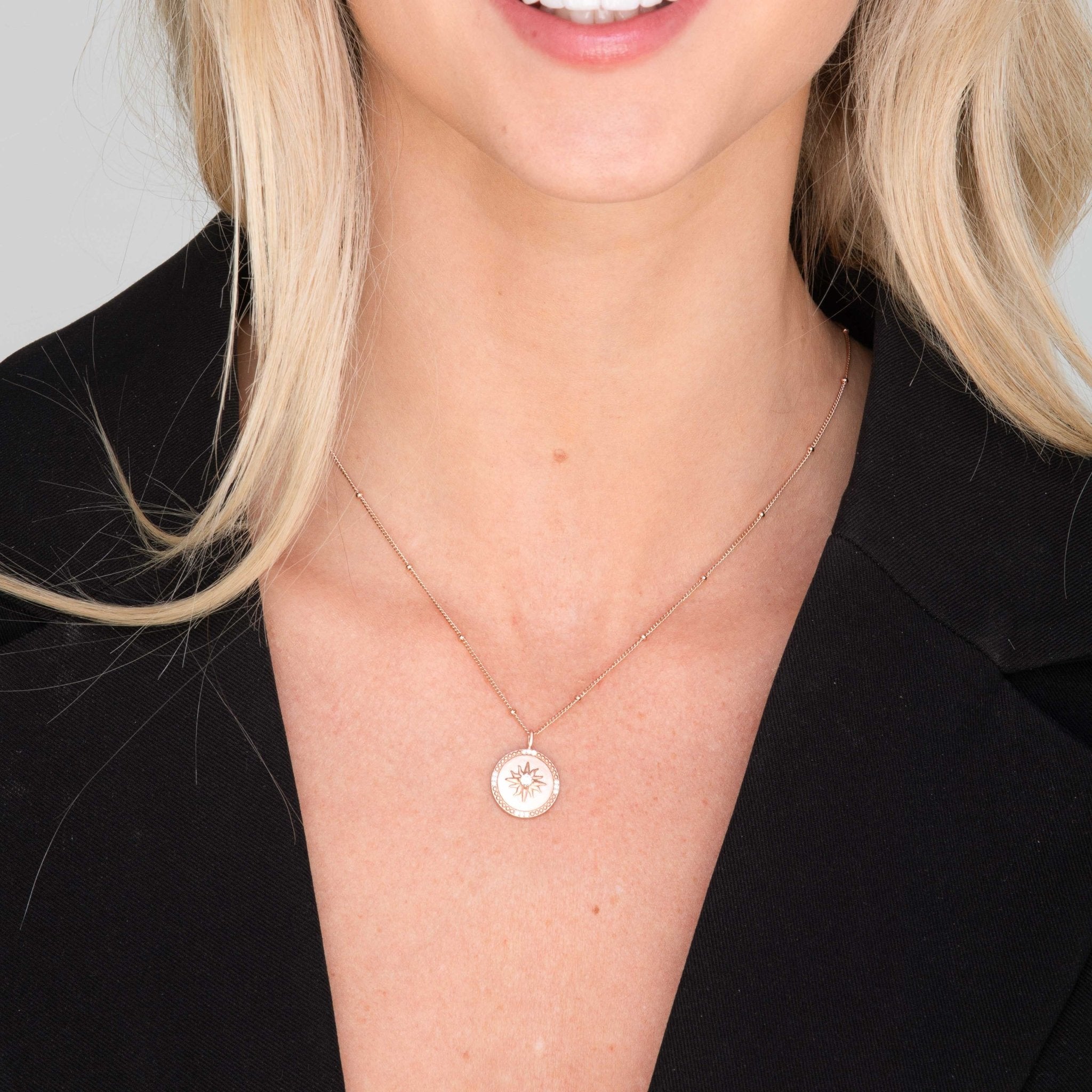 Celestial Sun Medallion Disc Necklace - Camile & Stone