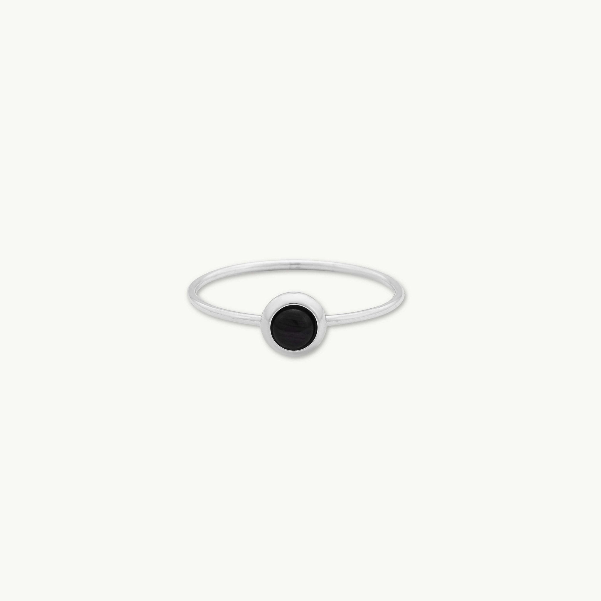 Circular Black Onyx Stacking Ring - Camile & Stone