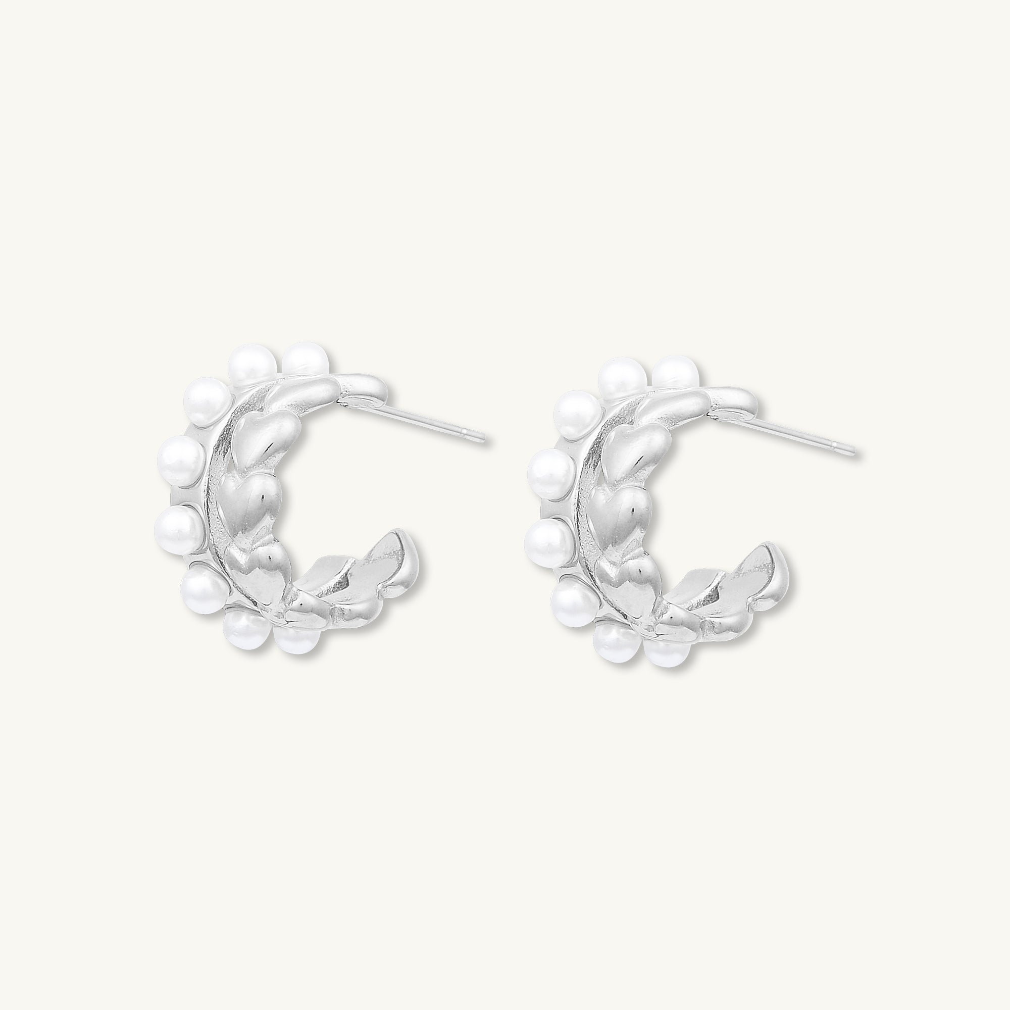 Clara Pearl Heart Earrings - Camile & Stone