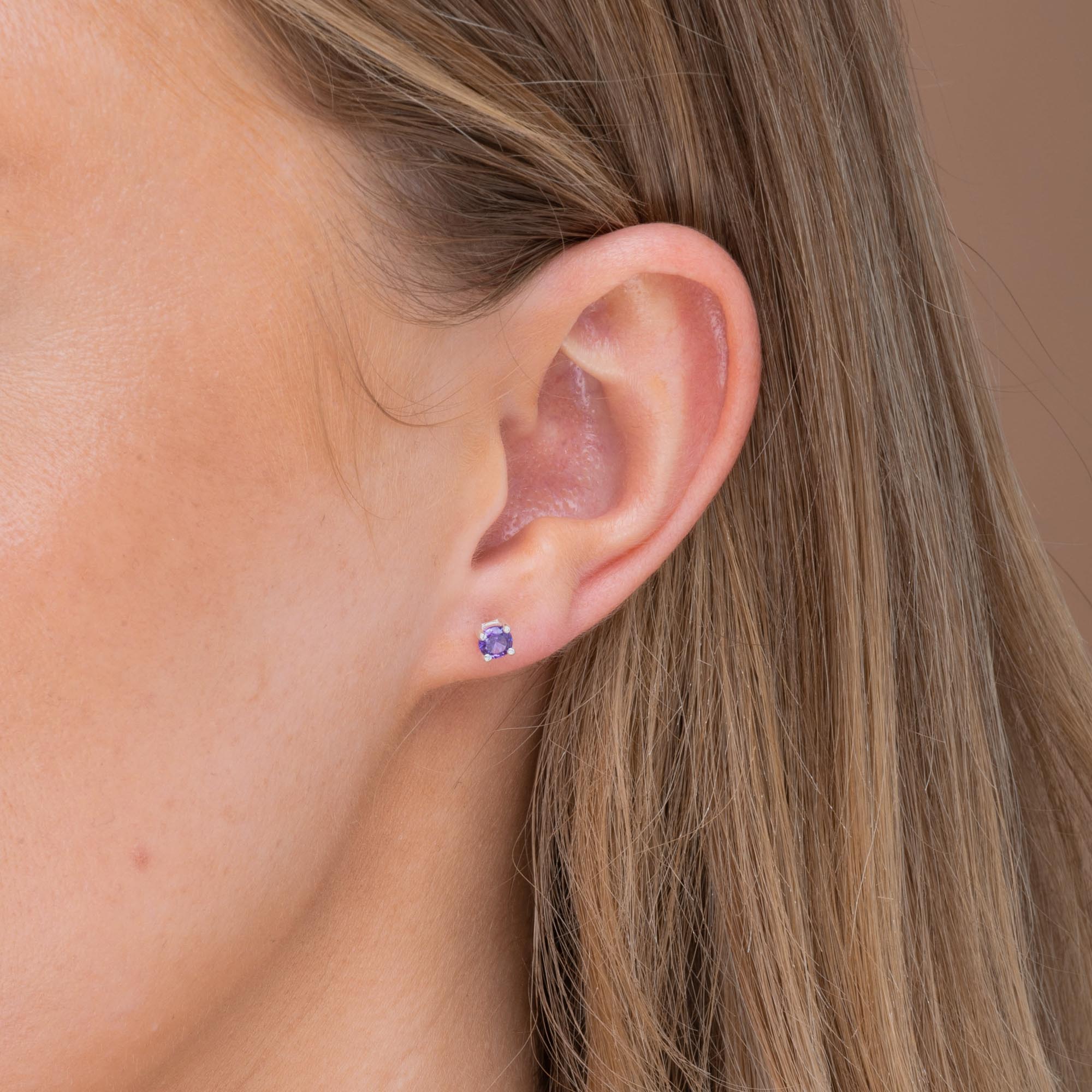 Classic Birthstone Earrings February - Camile & Stone