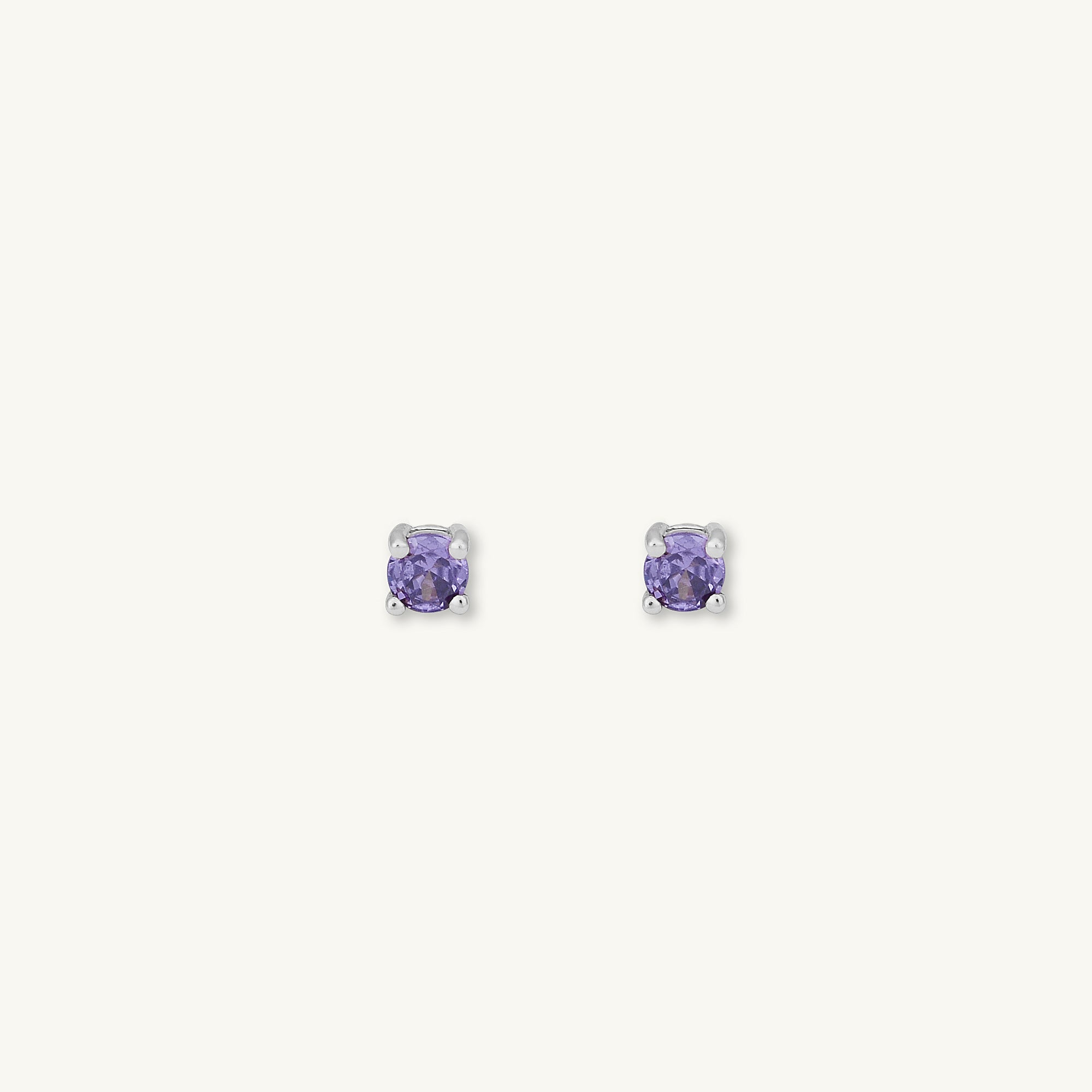 Classic Birthstone Earrings February - Camile & Stone