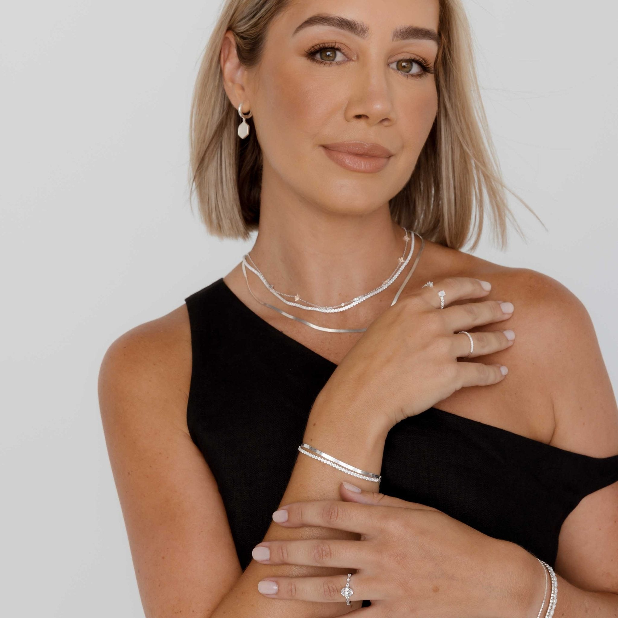 Classic Herringbone Snake Chain Bracelet - Camile & Stone