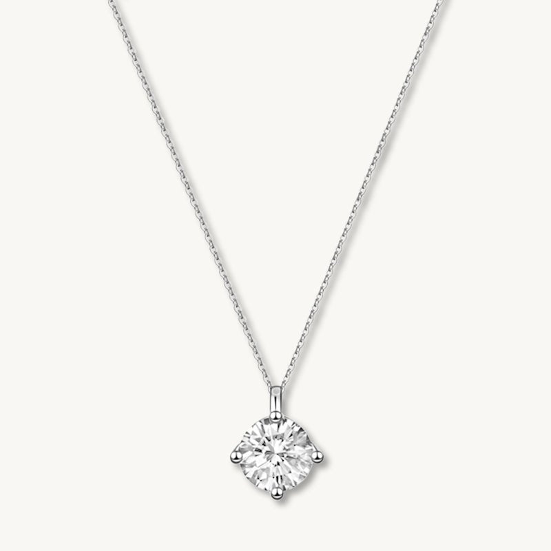 Classic Solitaire Pendant Moissanite Necklace 0.5 Carat - Camile & Stone
