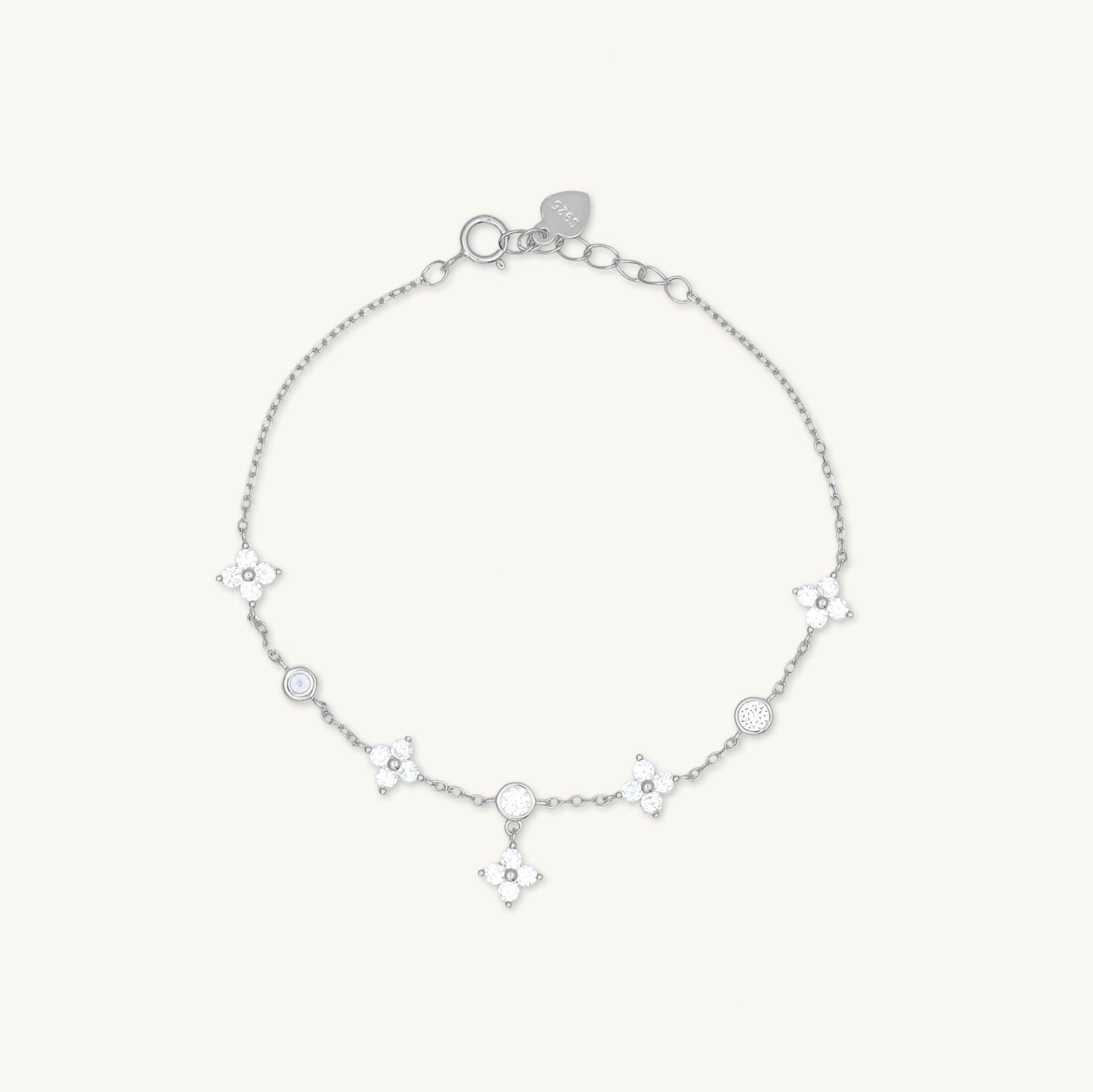 Clover Bezel Station Chain Bracelet - Camile & Stone