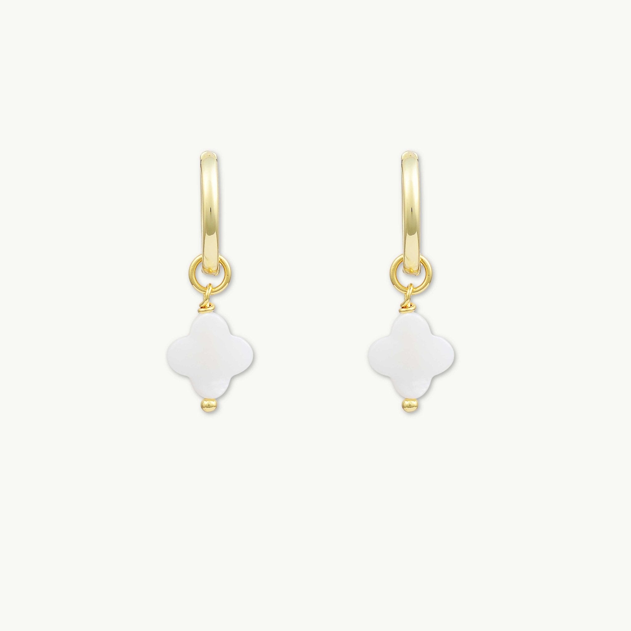 Clover MOP Huggie Hoop Earrings - Camile & Stone