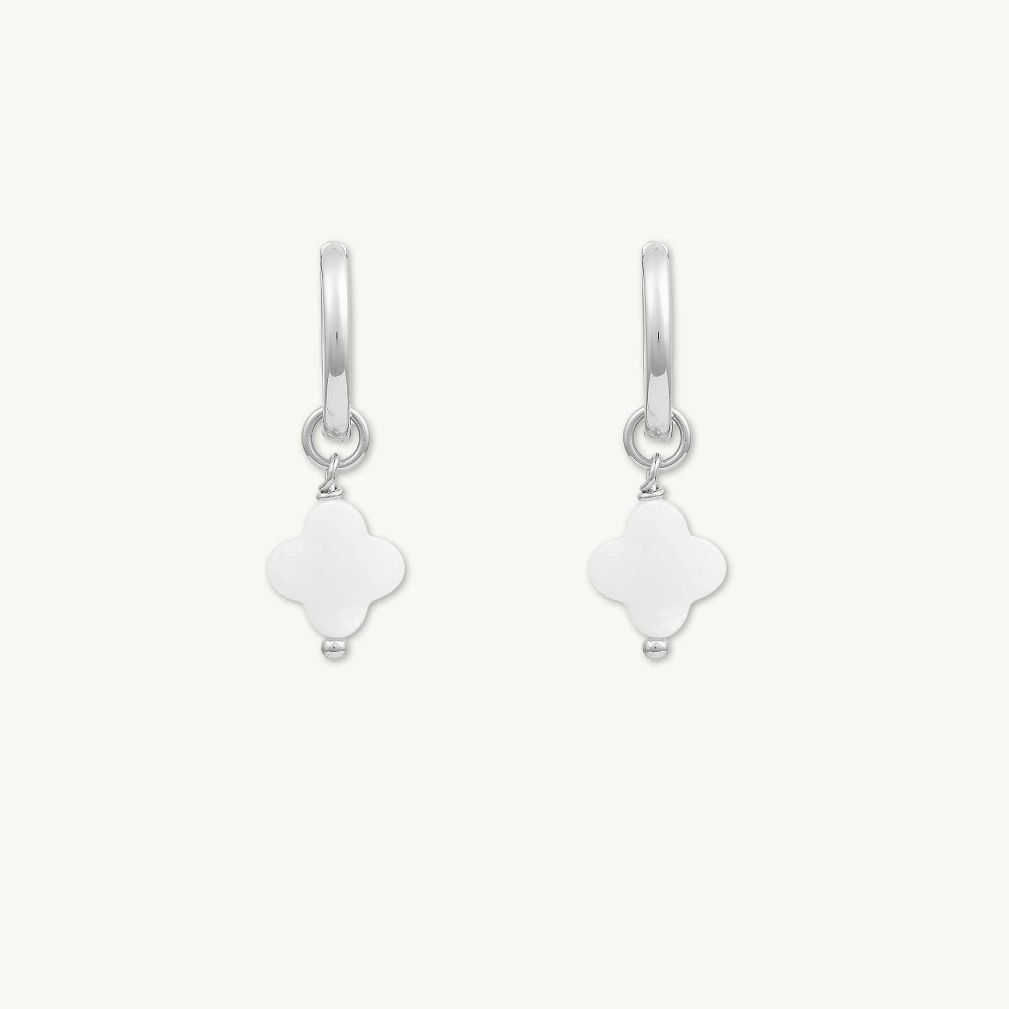 Clover MOP Huggie Hoop Earrings - Camile & Stone