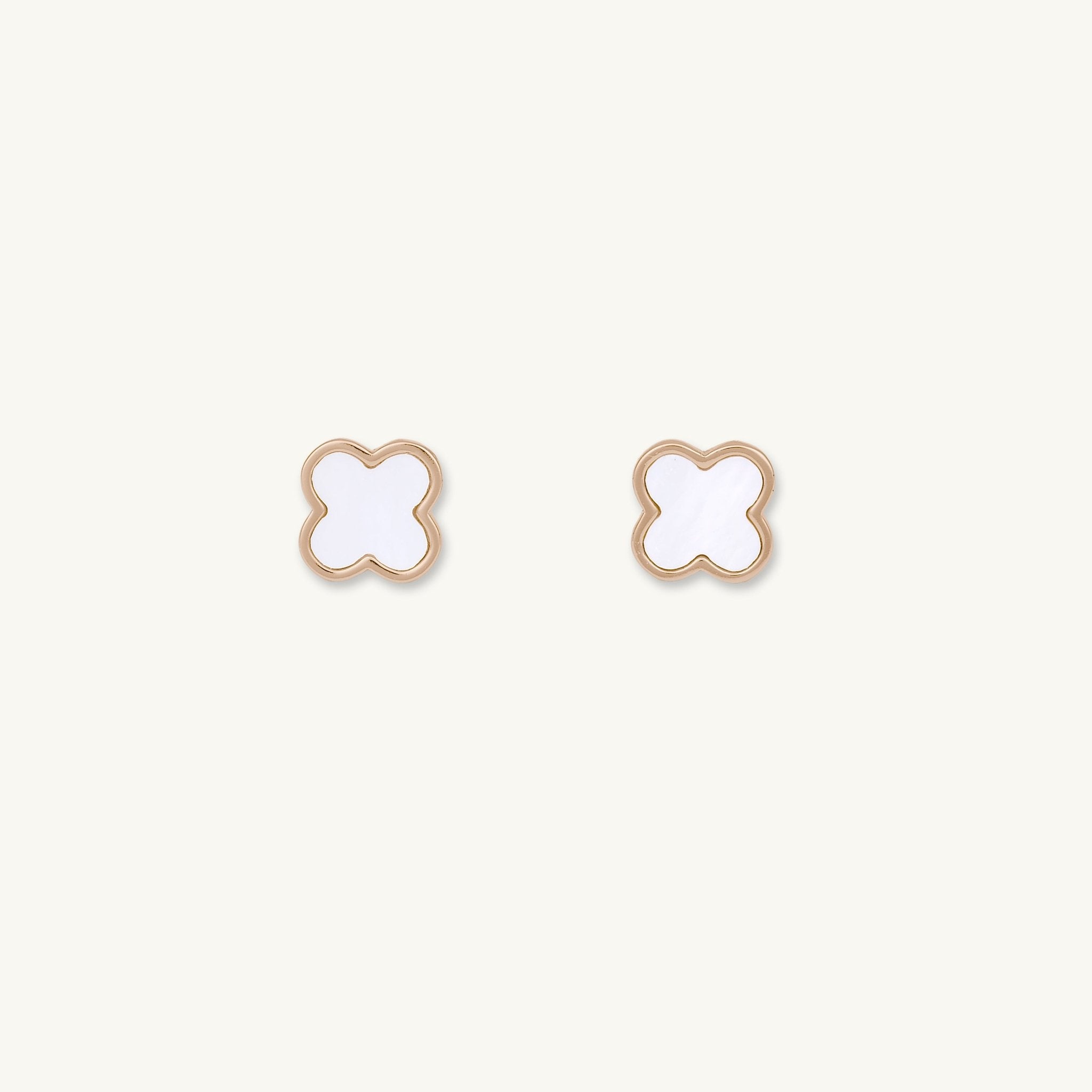 Clover Mother Of Pearl Stud Earrings - Camile & Stone