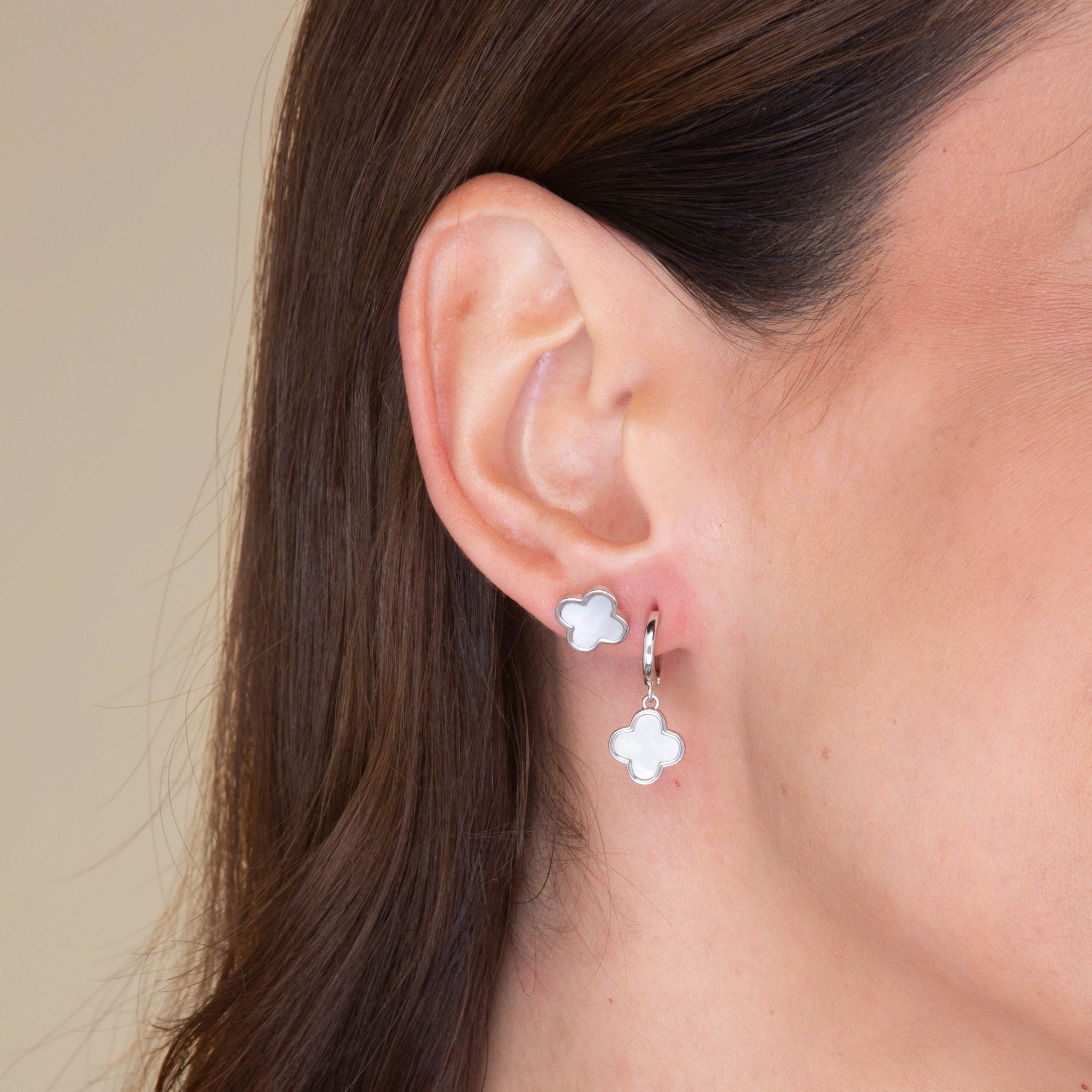 Clover Mother Of Pearl Stud Earrings - Camile & Stone