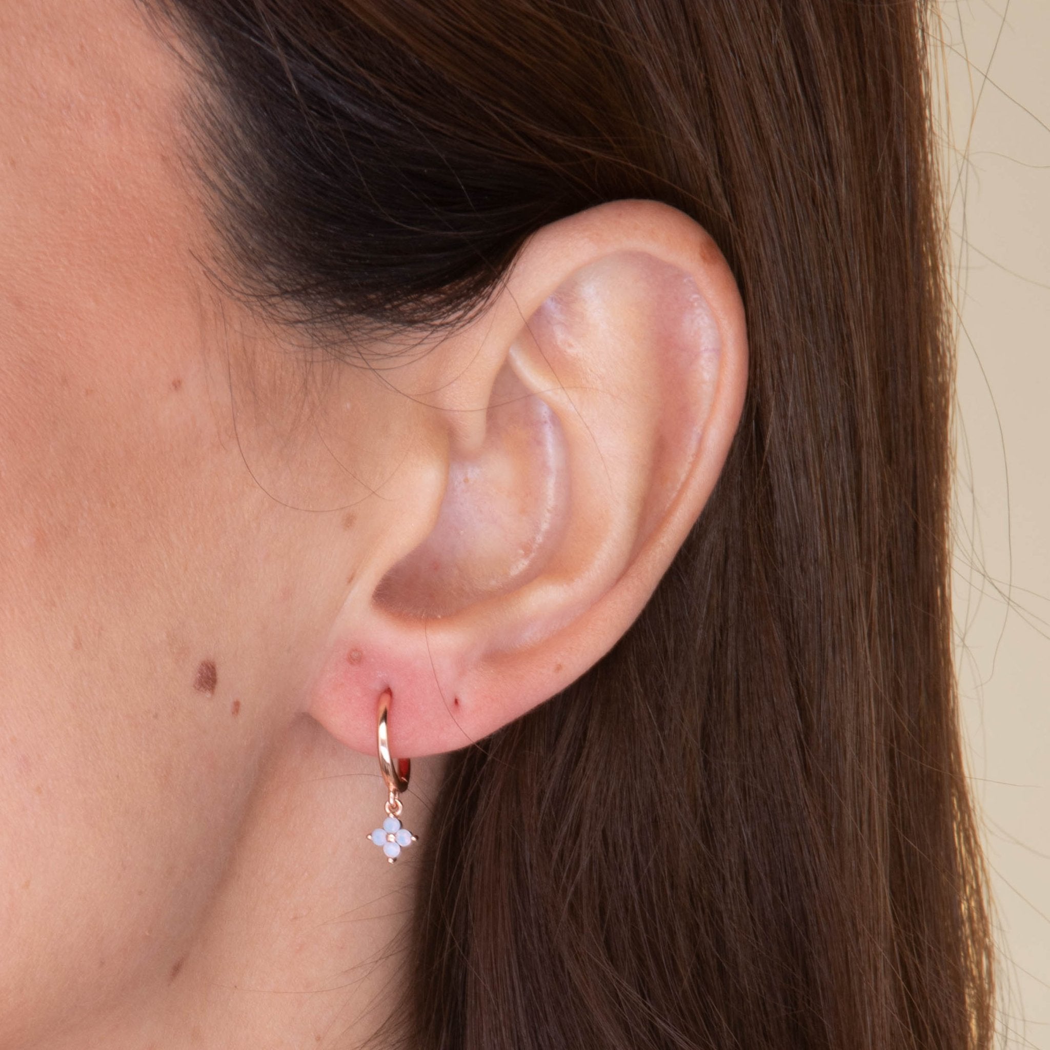 Clover Opal Hoop Earrings - Camile & Stone