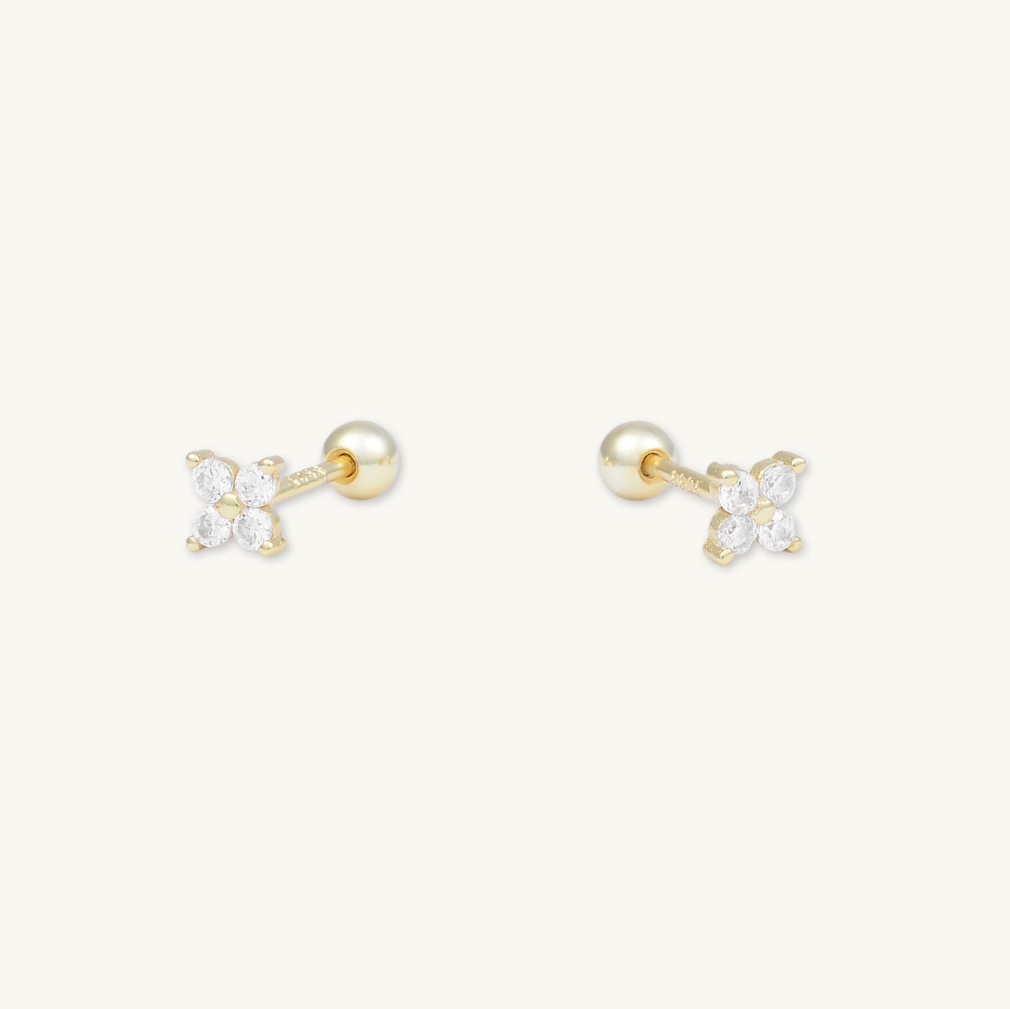 Clover Sapphire Barbell Cartilage Earrings - Camile & Stone