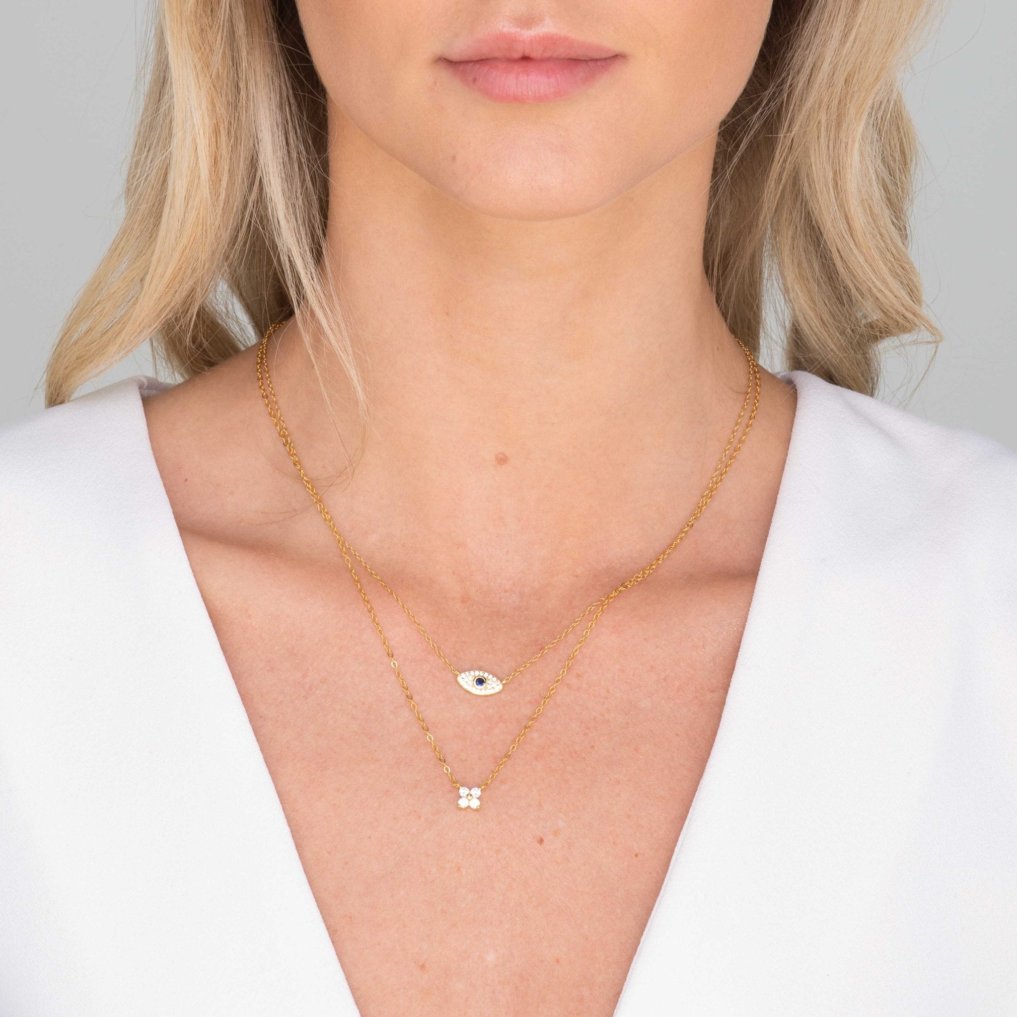 Clover Sapphire Chain Necklace - Camile & Stone