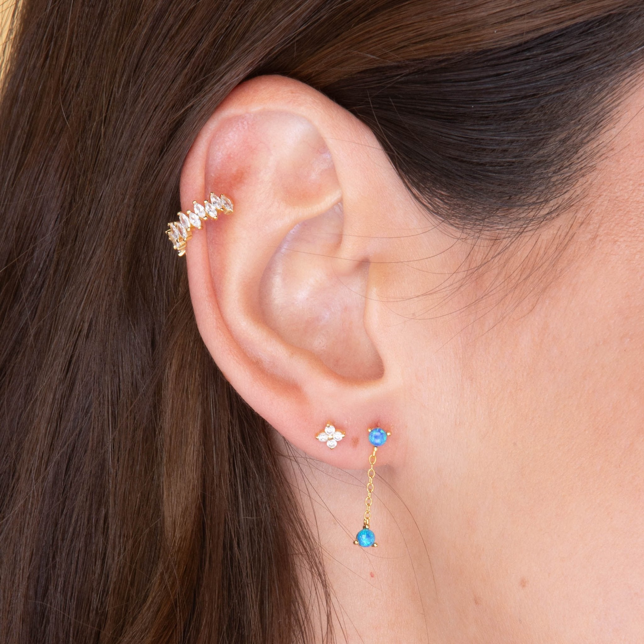 Clover Sapphire Stud Earrings - Camile & Stone