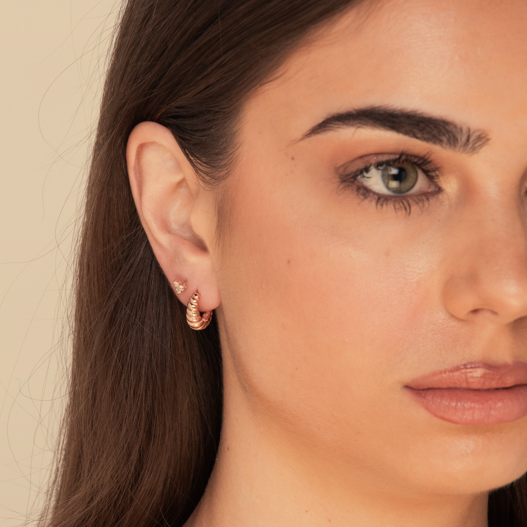 Croissant Huggie Stud Earrings - Camile & Stone