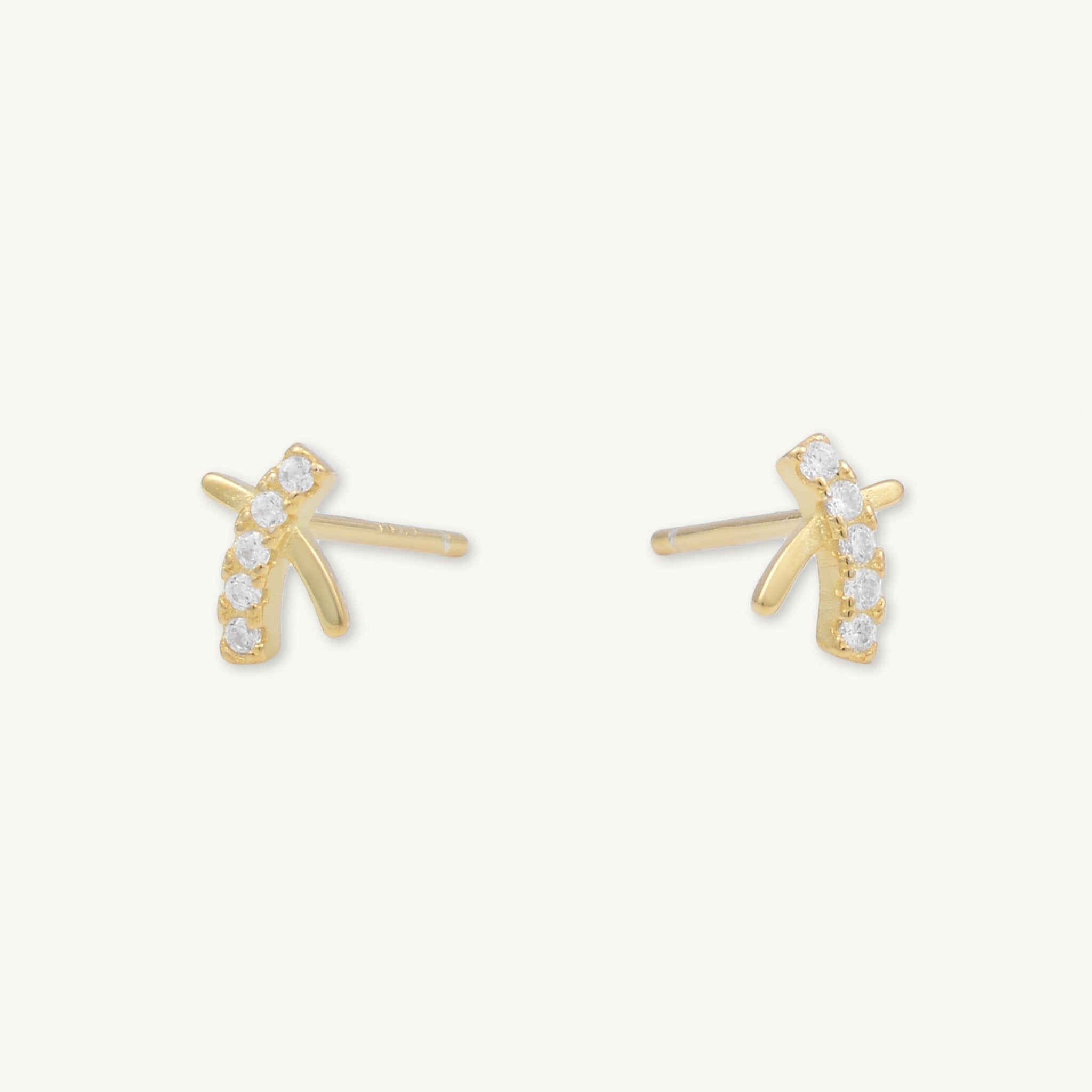 Cross Sapphire Stud Earrings - Camile & Stone