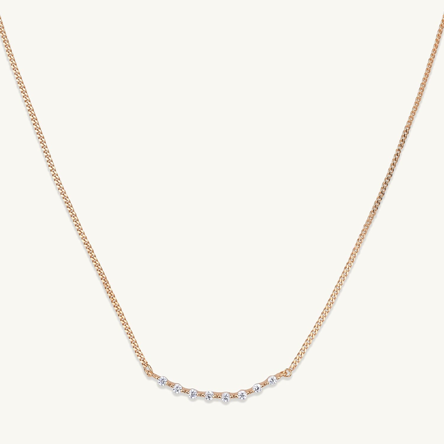 Curved Sapphire Bar Necklace - Camile & Stone
