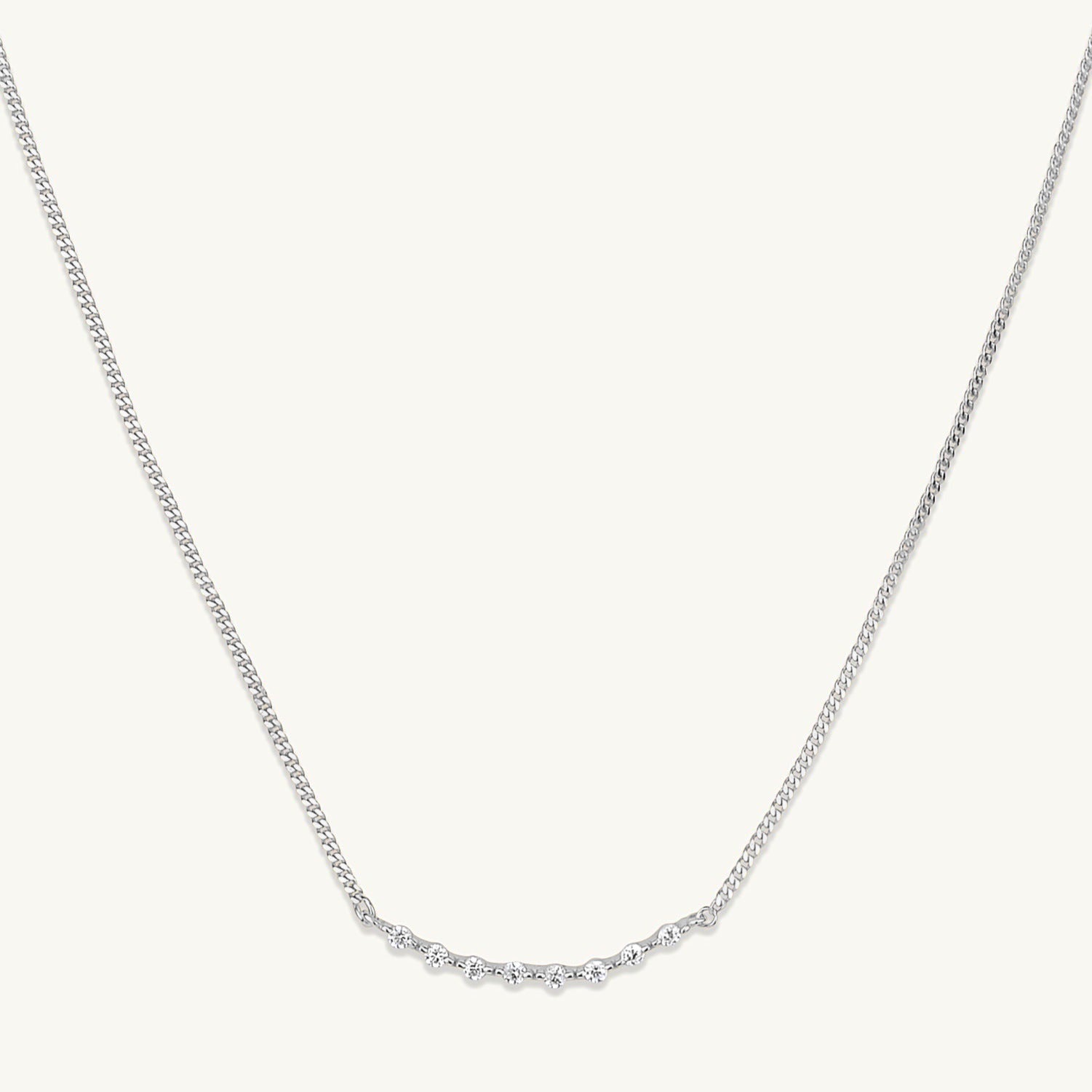 Curved Sapphire Bar Necklace - Camile & Stone