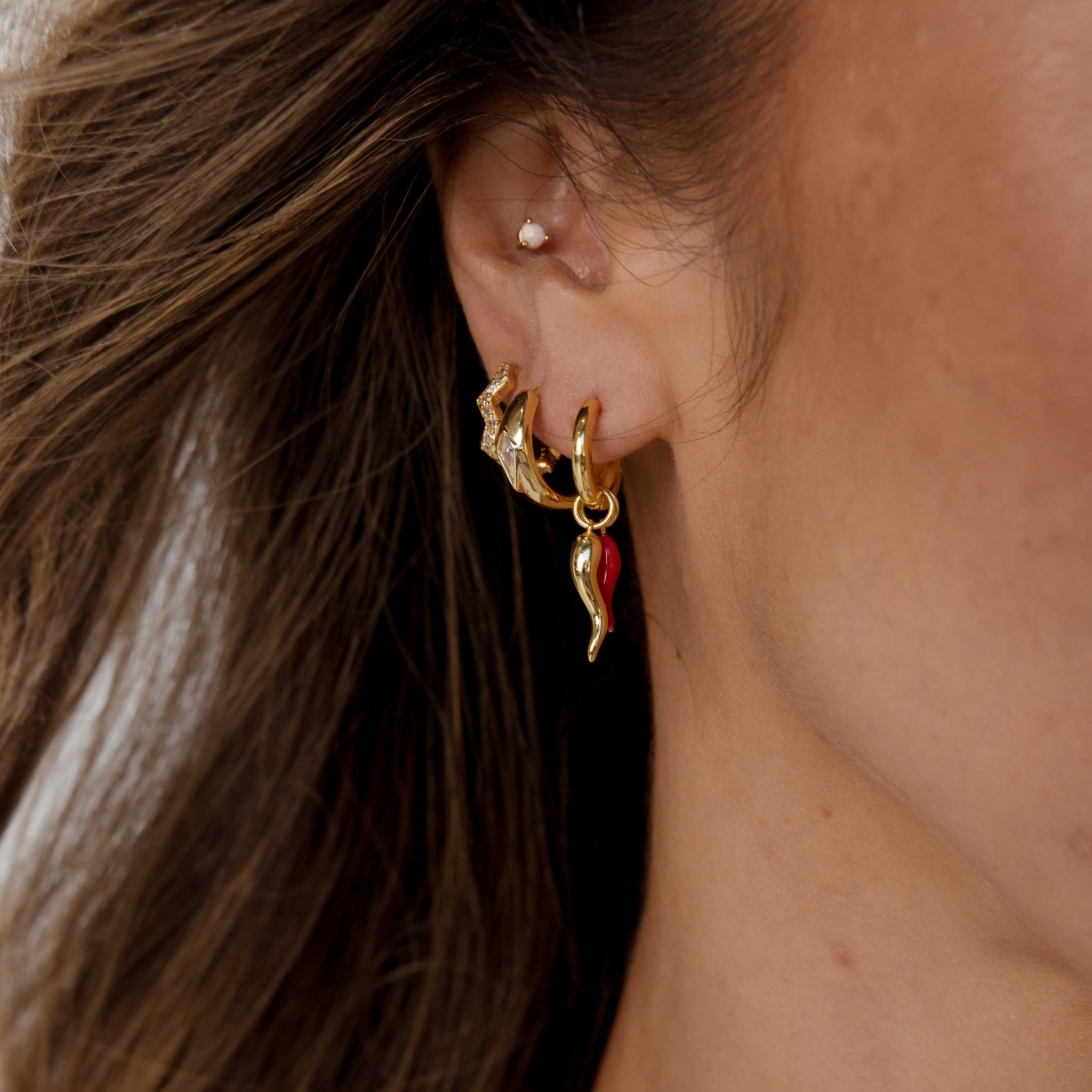 Dome Sapphire Huggie Earrings - Camile & Stone