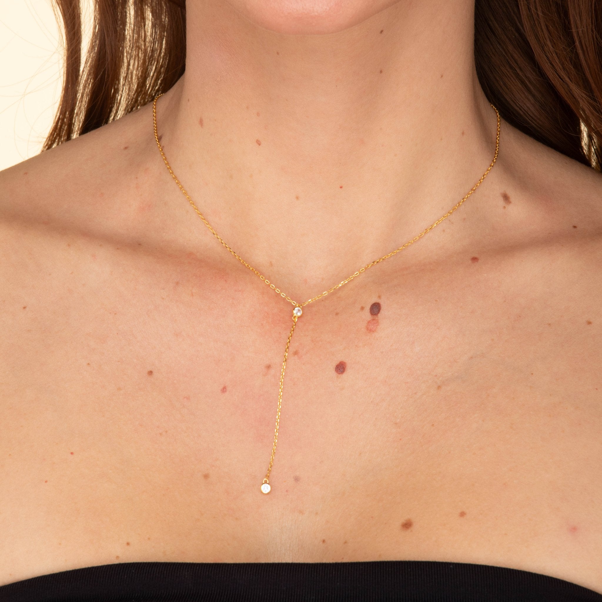 Double Bezel Drop Chain Y Necklace - Camile & Stone