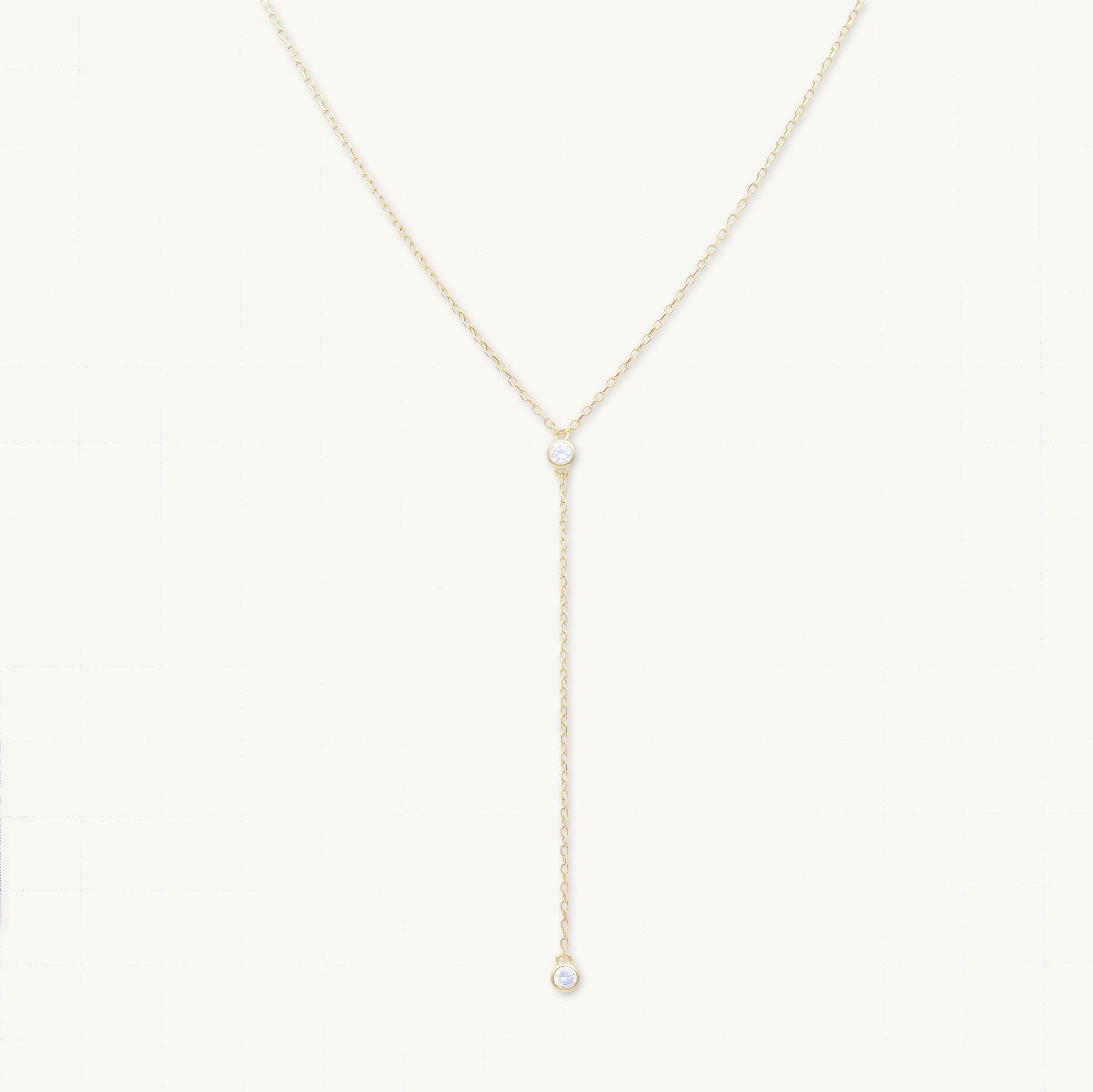 Double Bezel Drop Chain Y Necklace - Camile & Stone