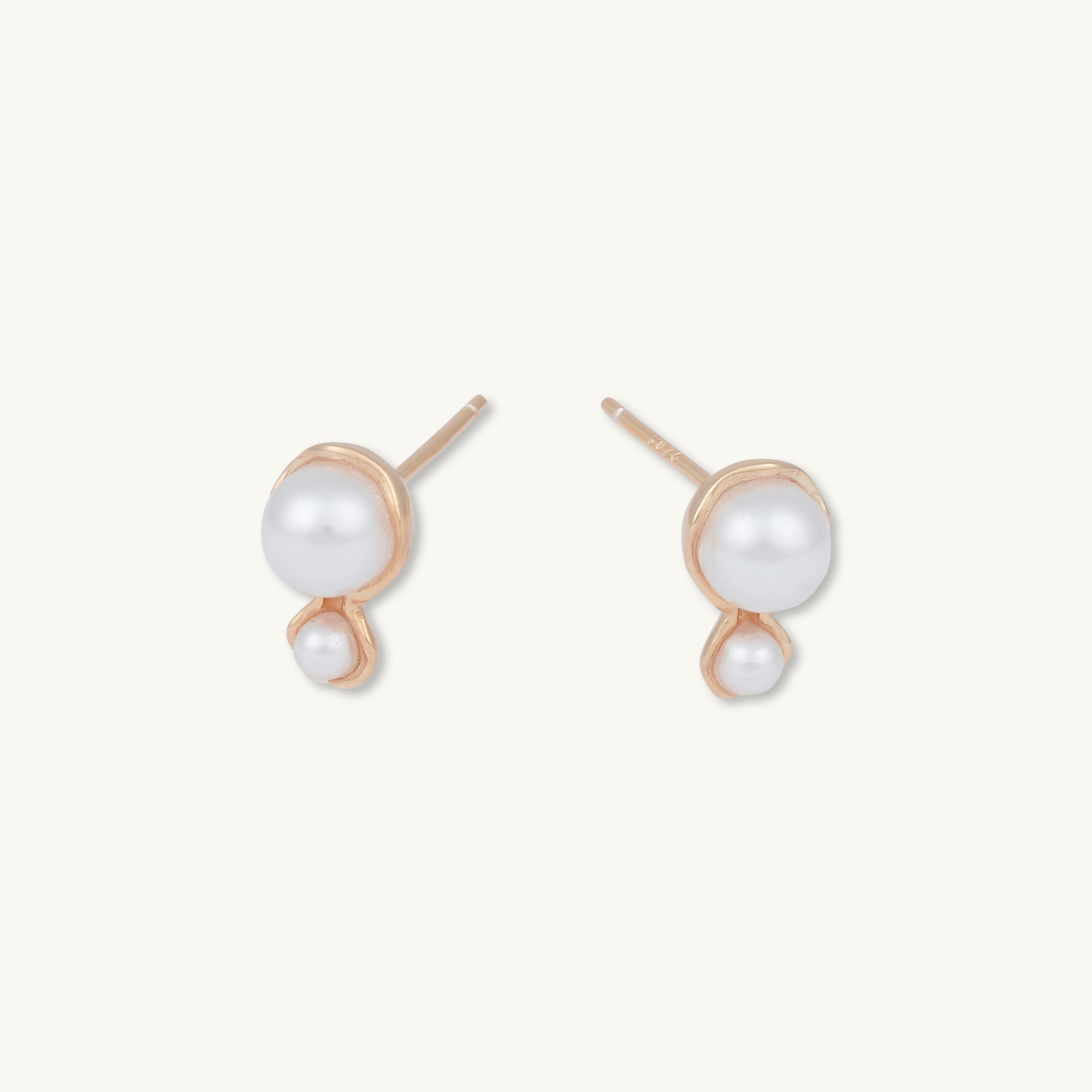 Double Pearl Stud Earrings - Camile & Stone