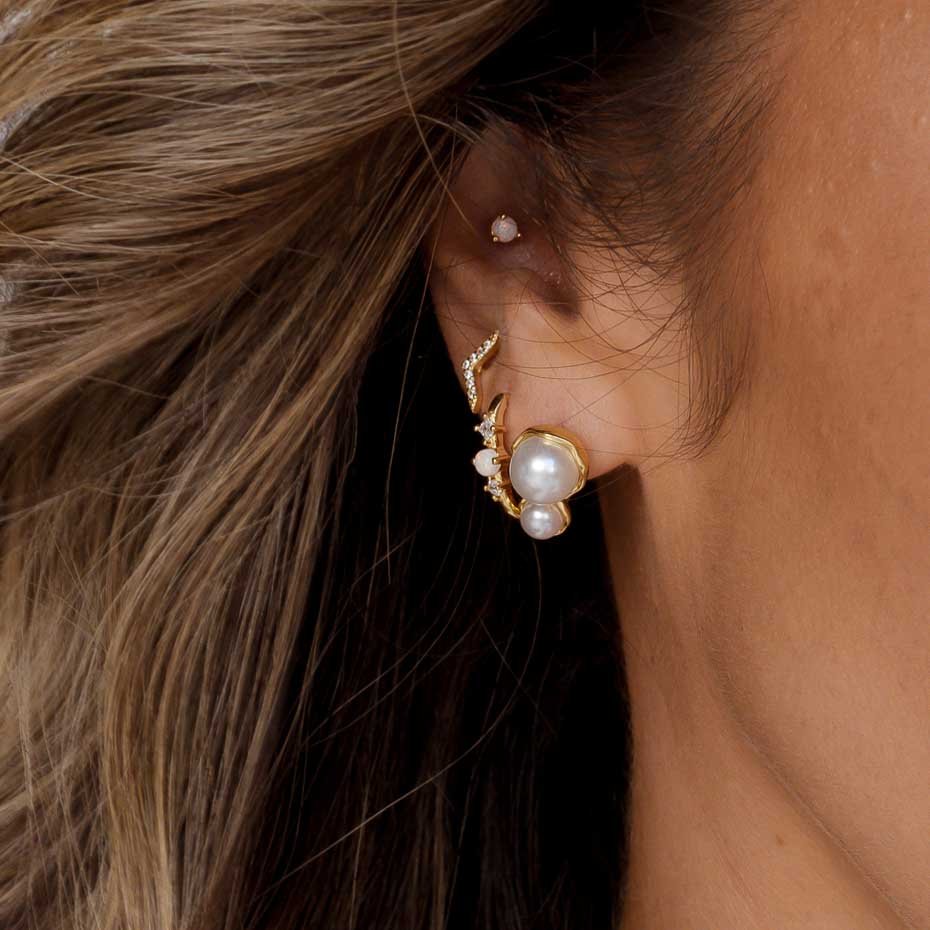 Double Pearl Stud Earrings - Camile & Stone