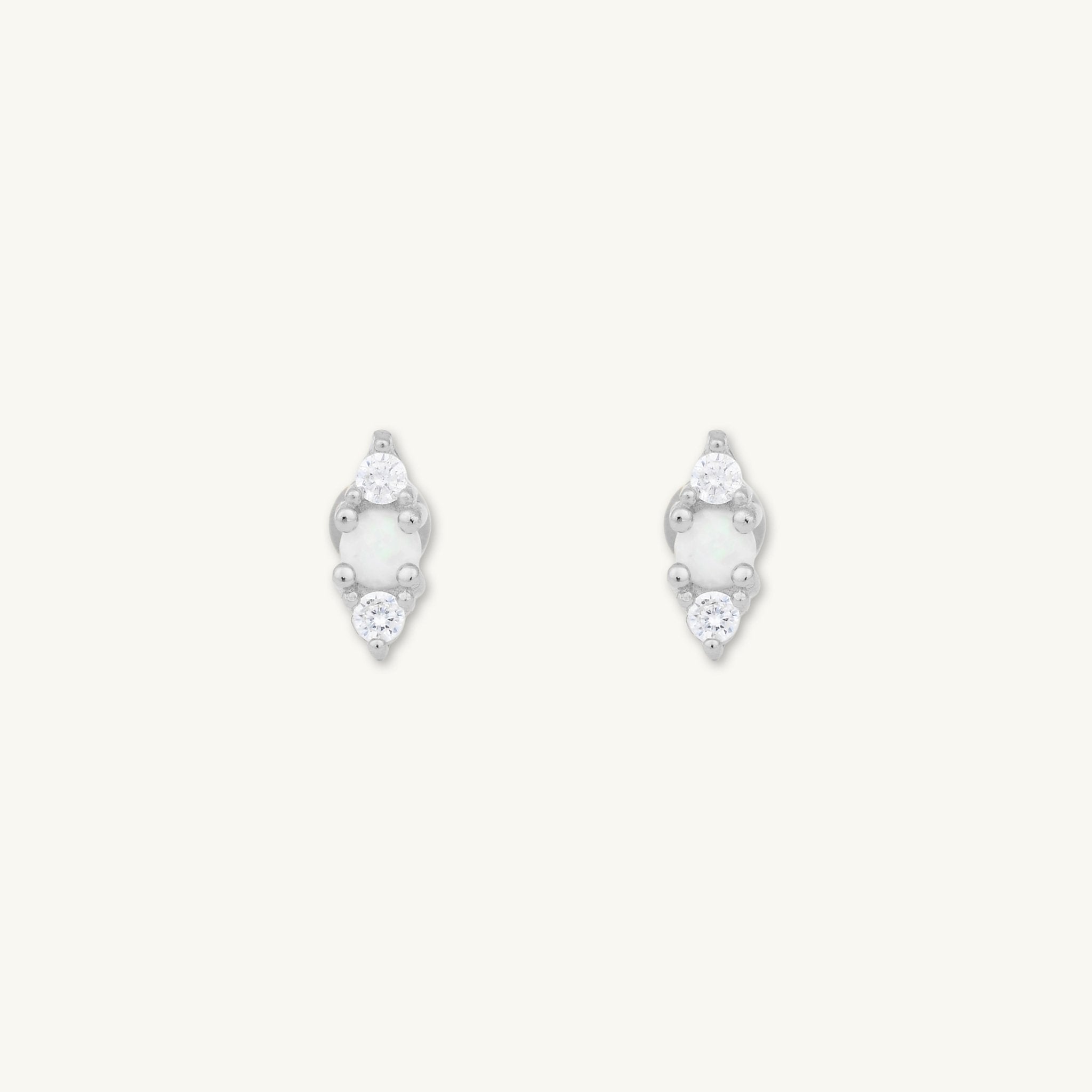 Double Sapphire Opal Flat Back Earrings - Camile & Stone