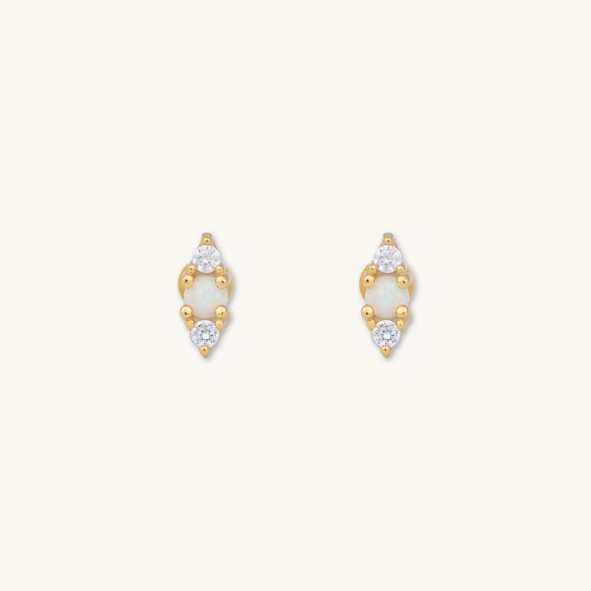 Double Sapphire Opal Flat Back Earrings - Camile & Stone