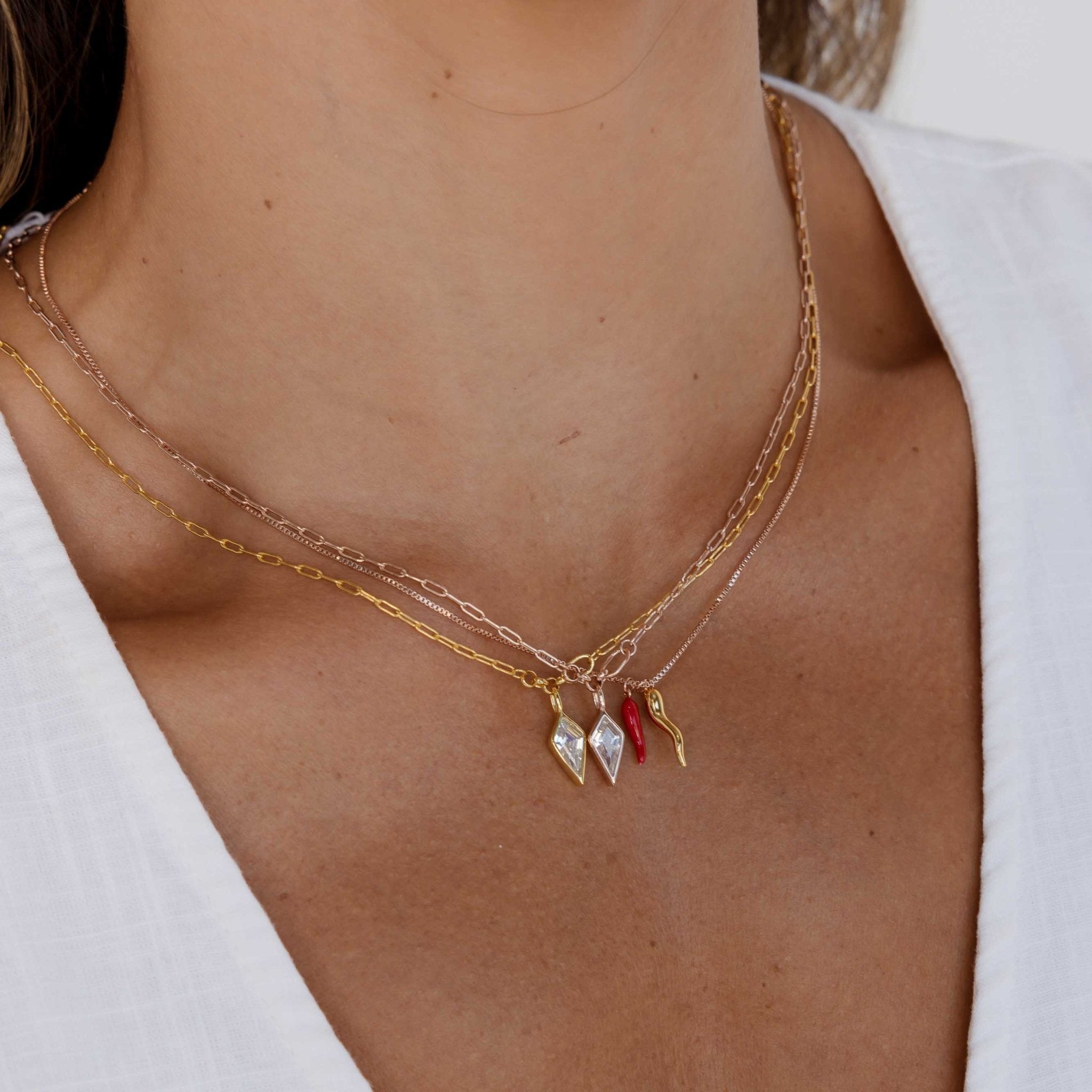 Drop Spike Link Necklace - Camile & Stone